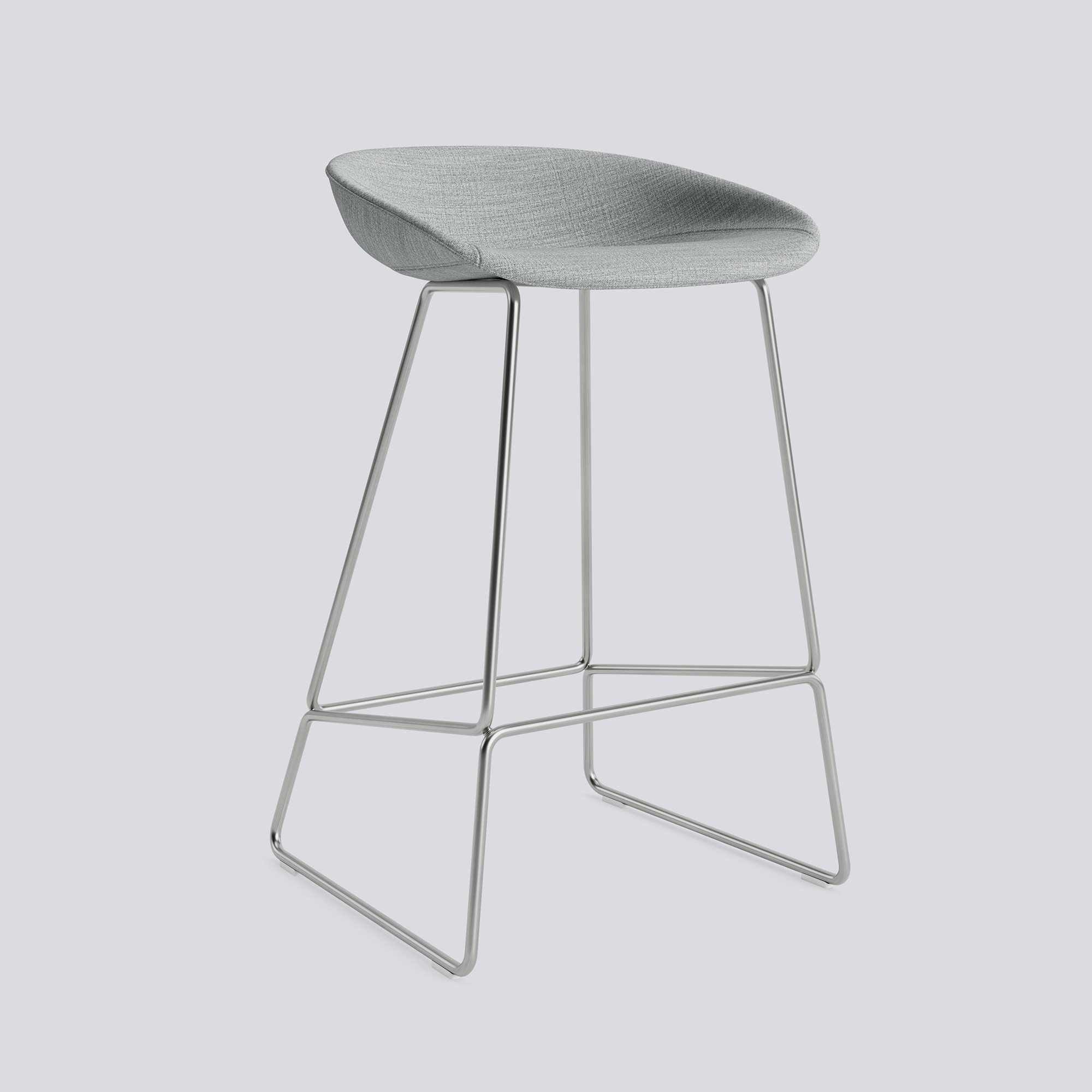 AAS39 Bar Stool Low Stainless steel Sled base H65 Standard glider-Full upholstery-Remix-123