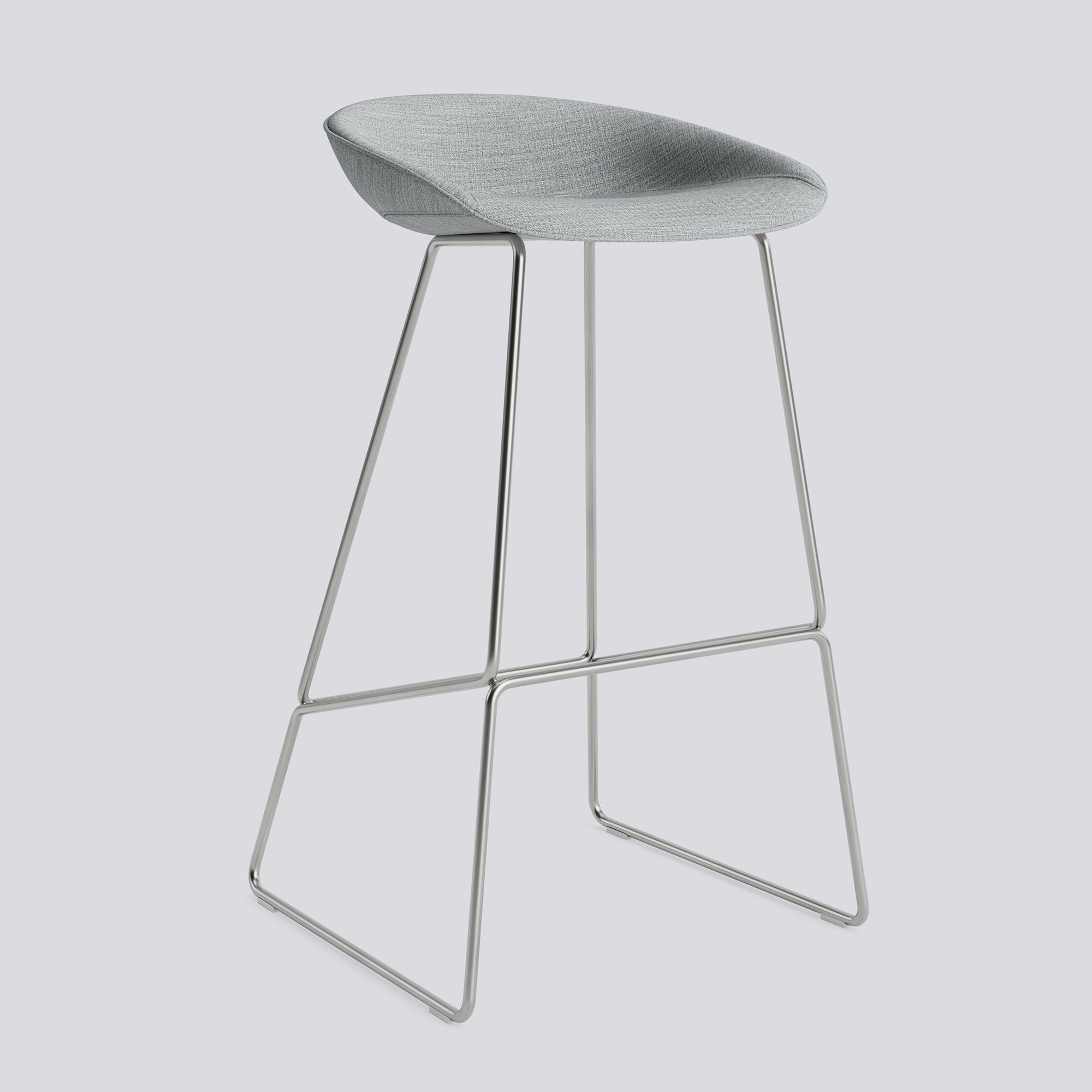 AAS39 Bar stool High Stainless steel Sled base H75 Standard glider-Full upholstery-Remix-123