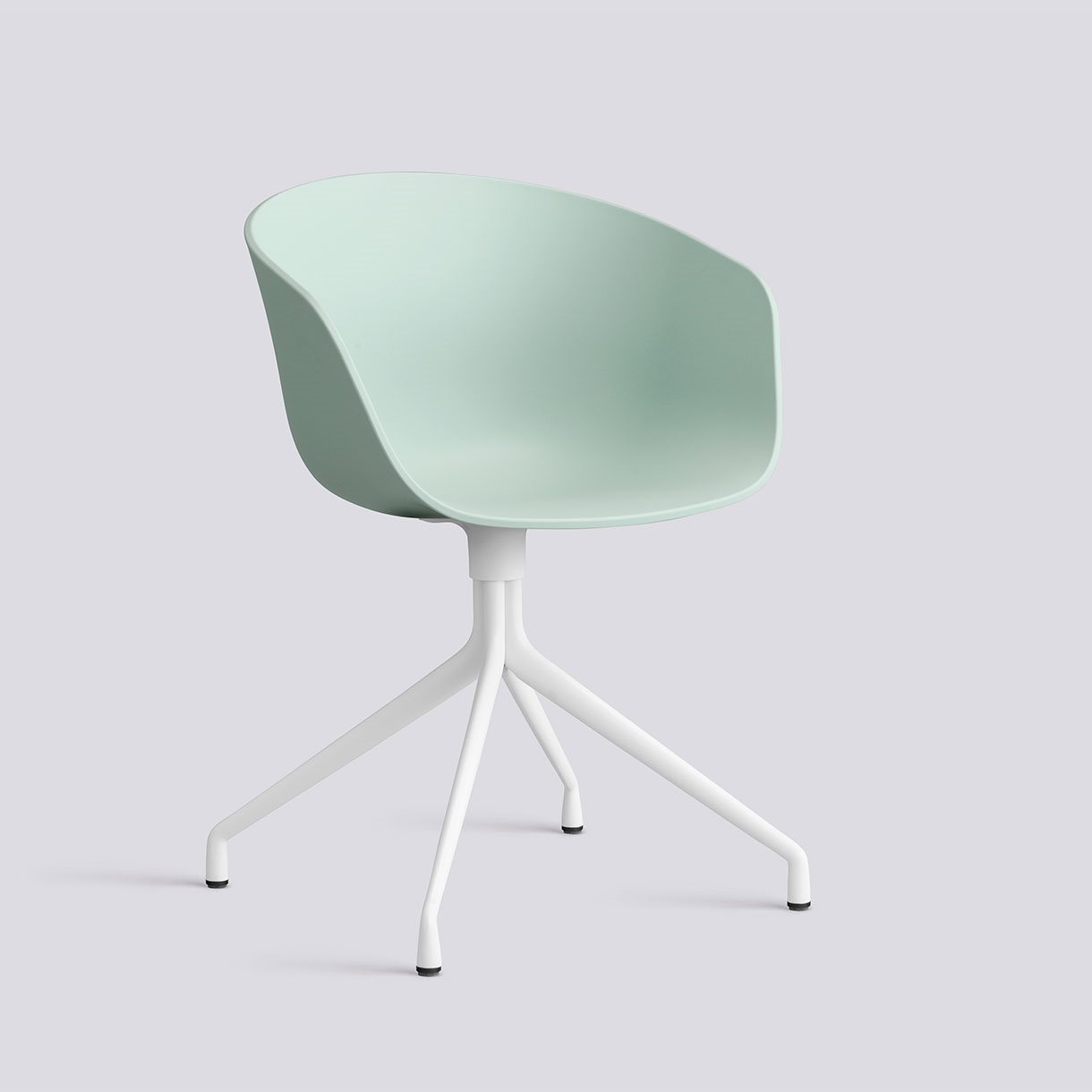 AAC20 White powder coated aluminium 4 star swivel base Standard glider-Dusty mint 2.0 shell-None-None