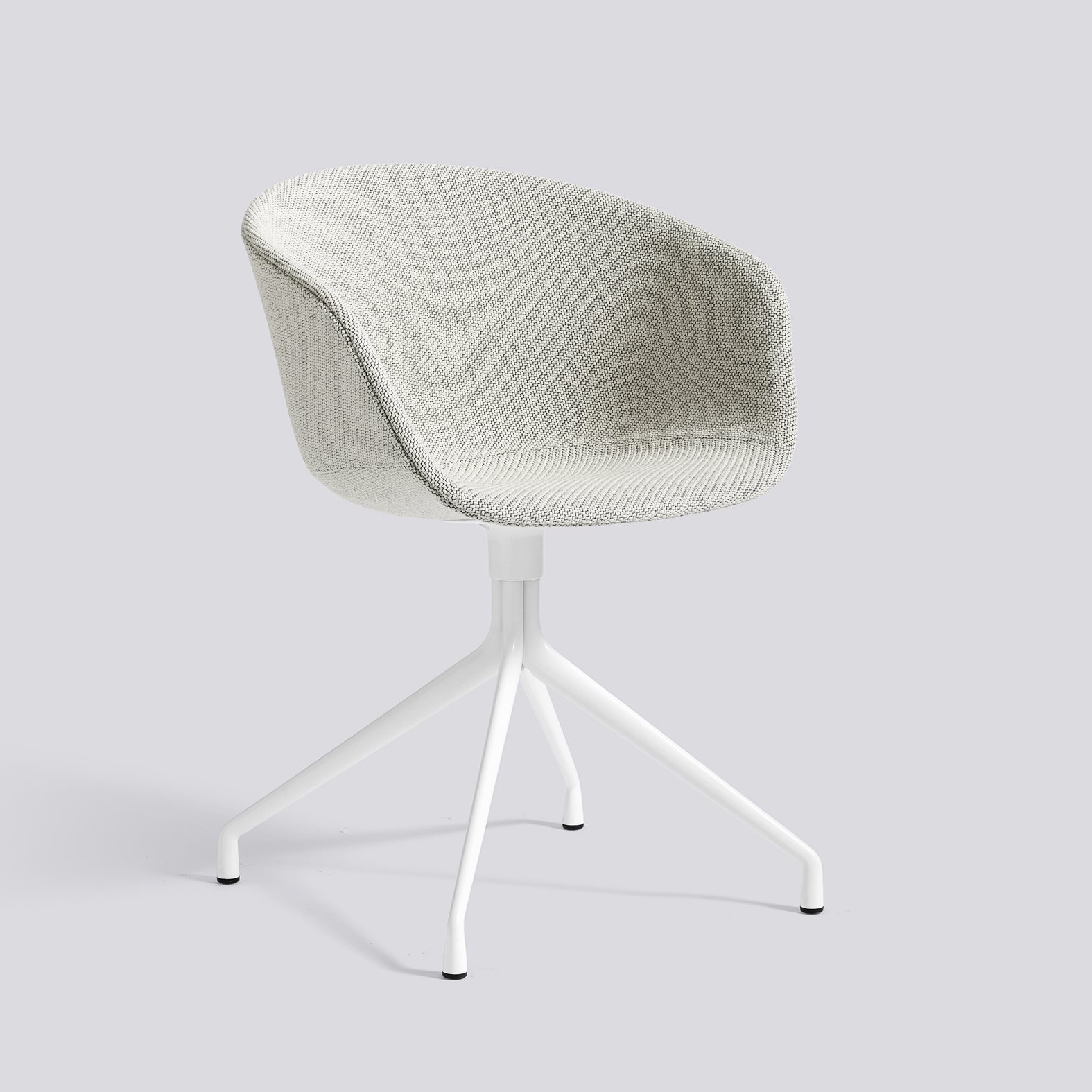 AAC21 White powder coated aluminium 4 star swivel base Standard glider-Full upholstery-Coda-100