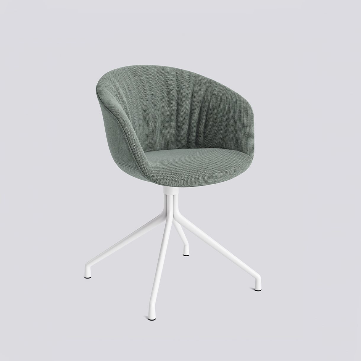 AAC21 White powder coated aluminium 4 star swivel base Standard glider-Soft Full upholstery-Re-wool-868