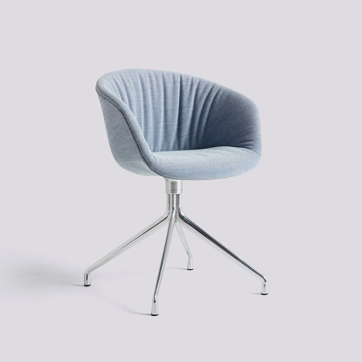 AAC21 Polished aluminium 4 star swivel base Standard glider-Soft Full upholstery-Steelcut Trio-716