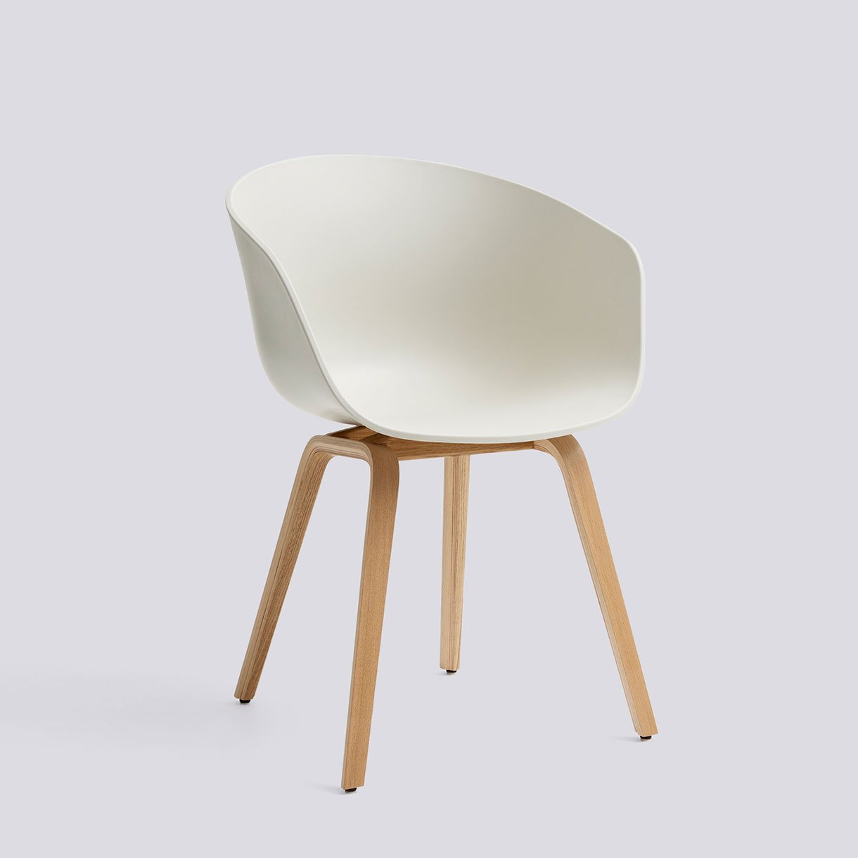 AAC22 Water-based lacquered oak 4 leg base Standard glider-Melange cream 2.0 shell-None-None