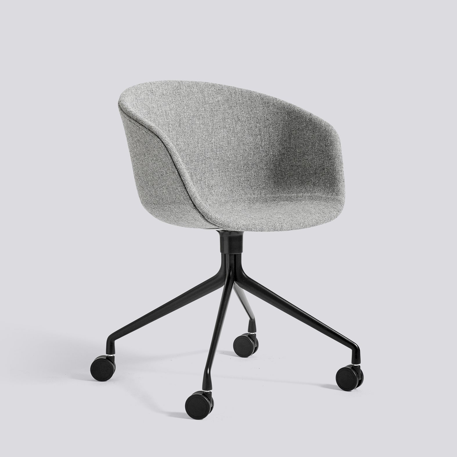 AAC25 Black powder coated aluminium 4 star swivel wheel base-Full upholstery-Hallingdal-130