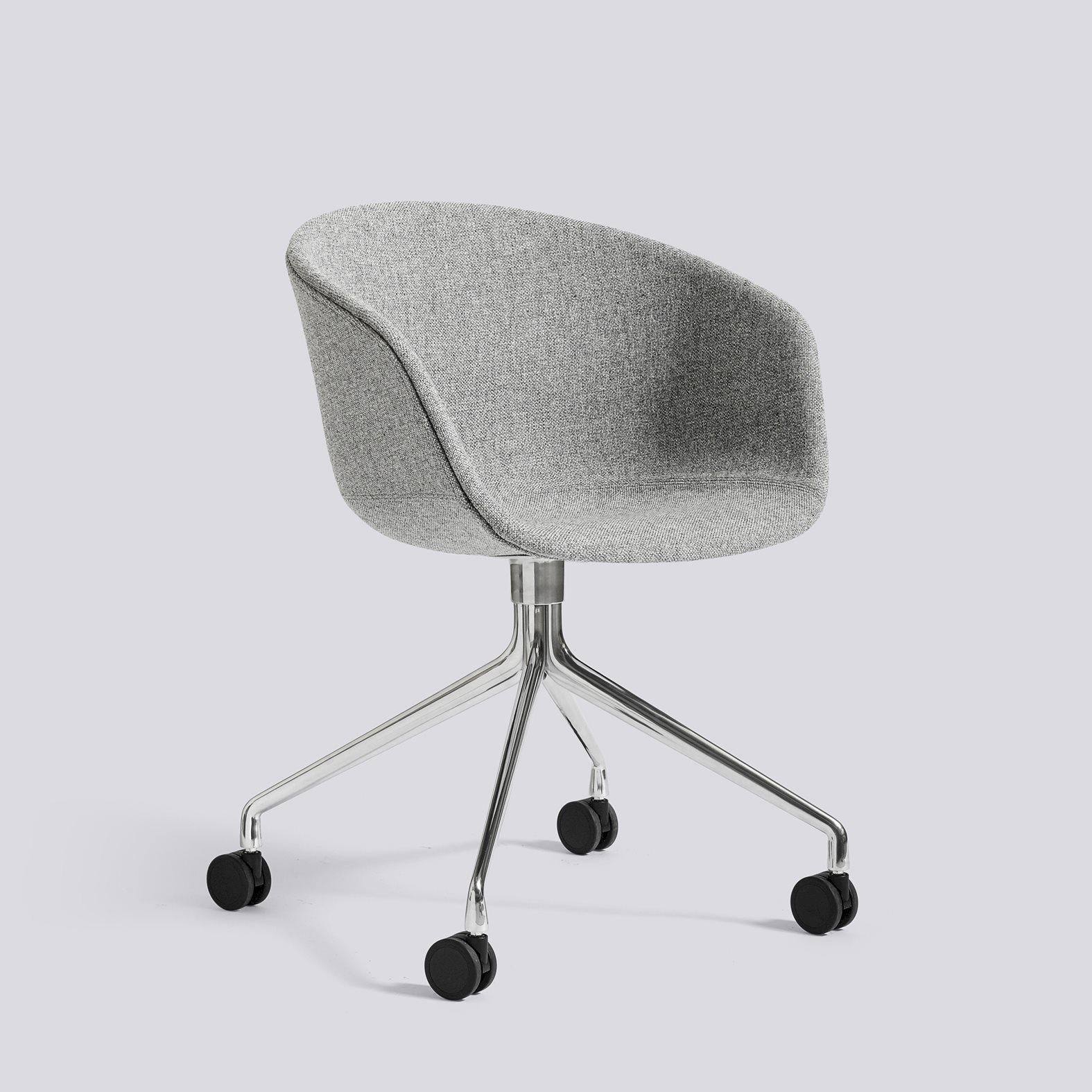 AAC25 Polished aluminium 4 star swivel wheel base-Full upholstery-Hallingdal-130