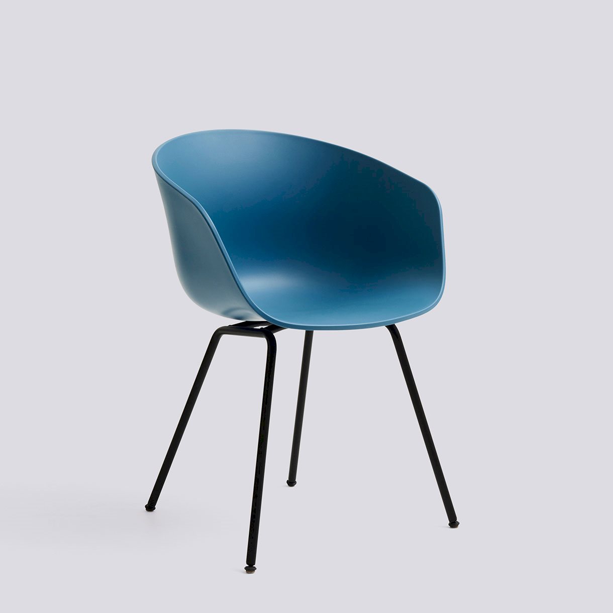 AAC26 Black powder coated steel 4 leg base Standard glider-Azure blue 2.0 shell-None-None