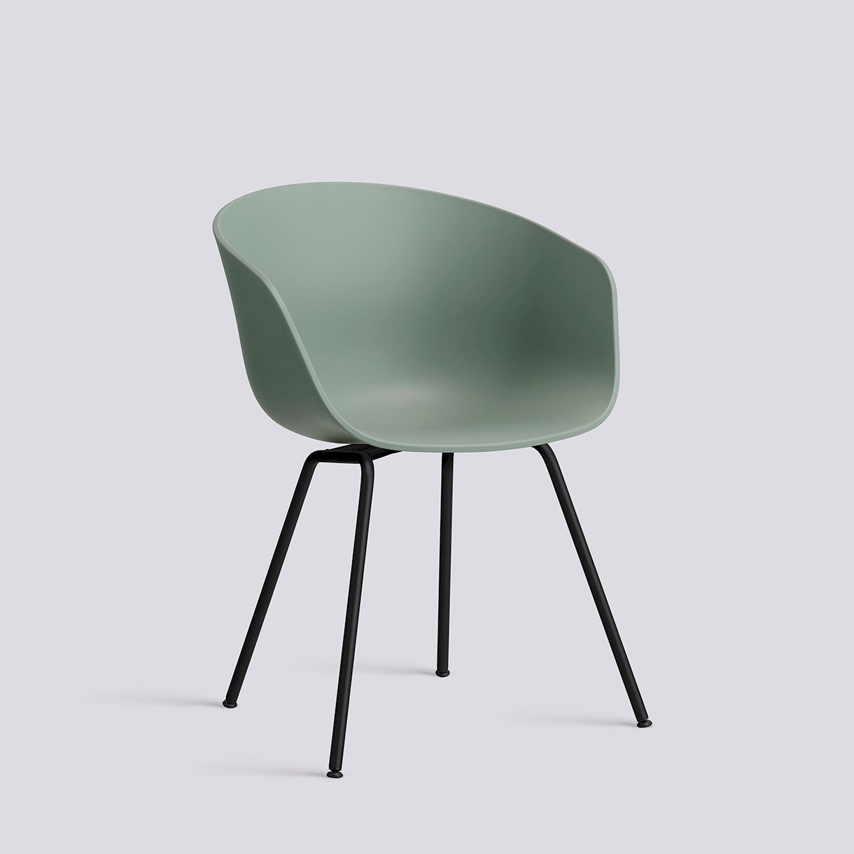 AAC26 Black powder coated steel 4 leg base Standard glider-Fall green 2.0 shell-None-None