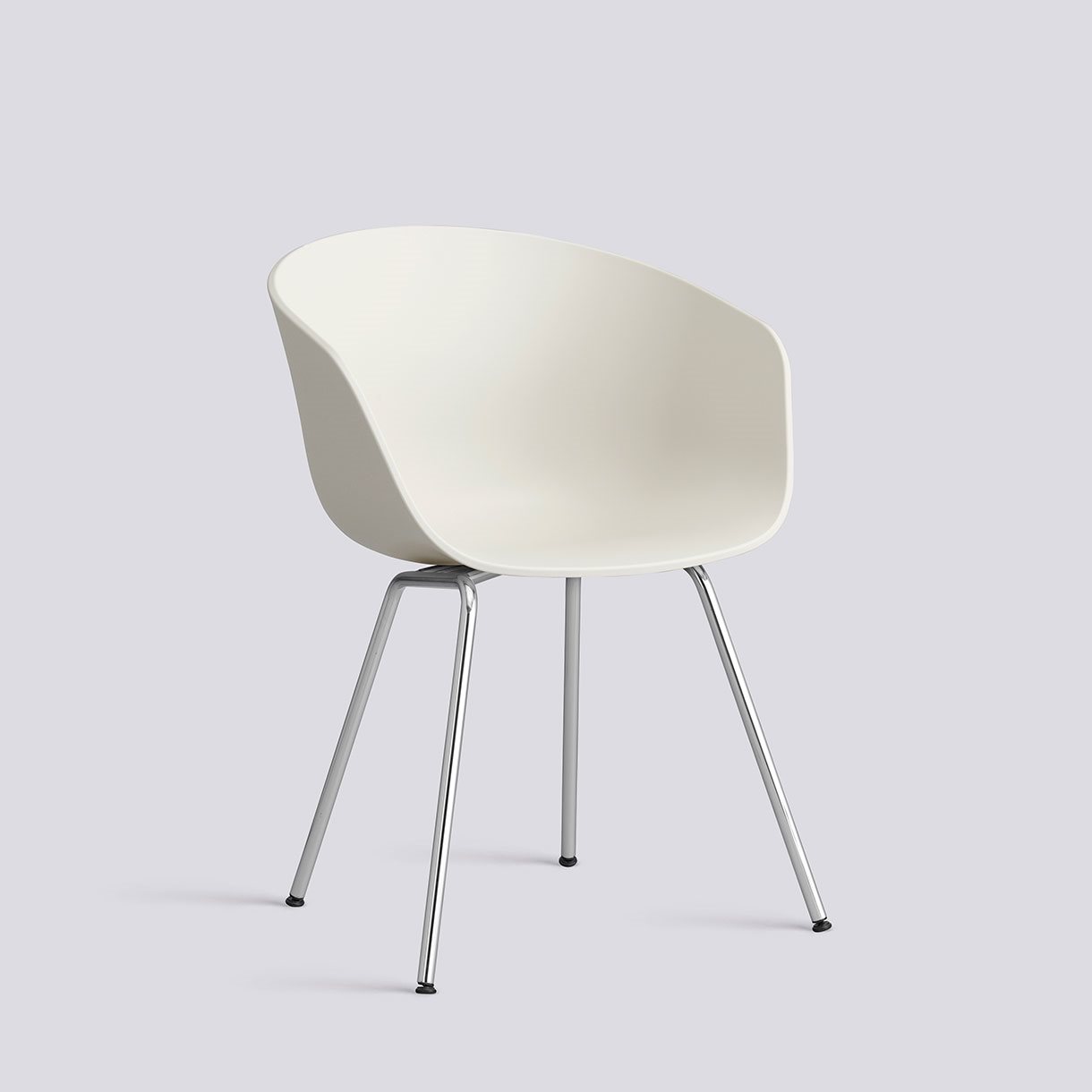 AAC26 Chromed steel 4 leg base Standard glider-Melange cream 2.0 shell-None-None