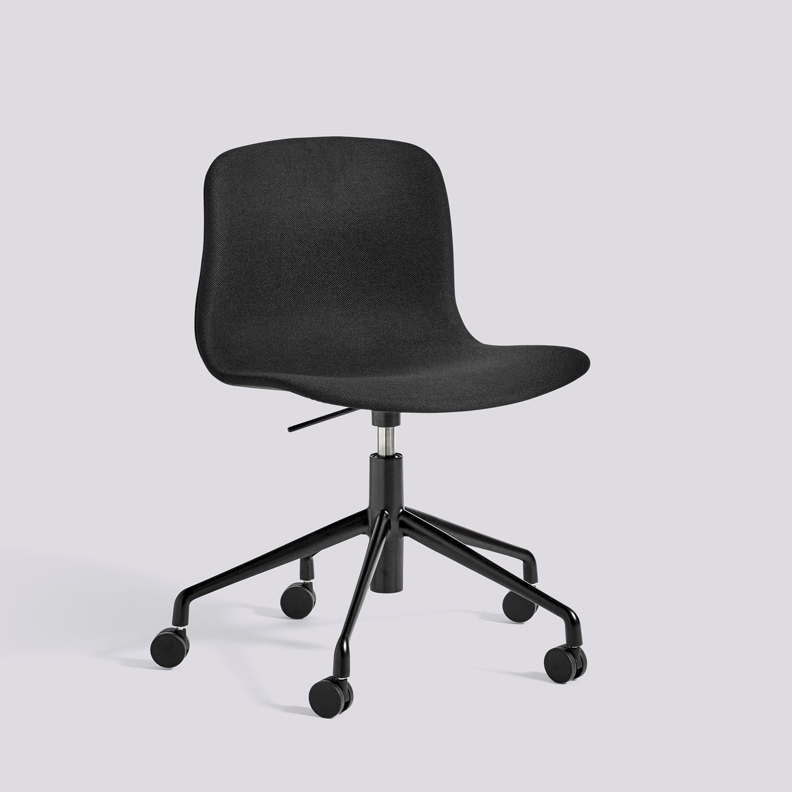 AAC51 Black powder coated aluminium 5 star swivel Gas lift Wheel base-Full upholstery-Steelcut-190