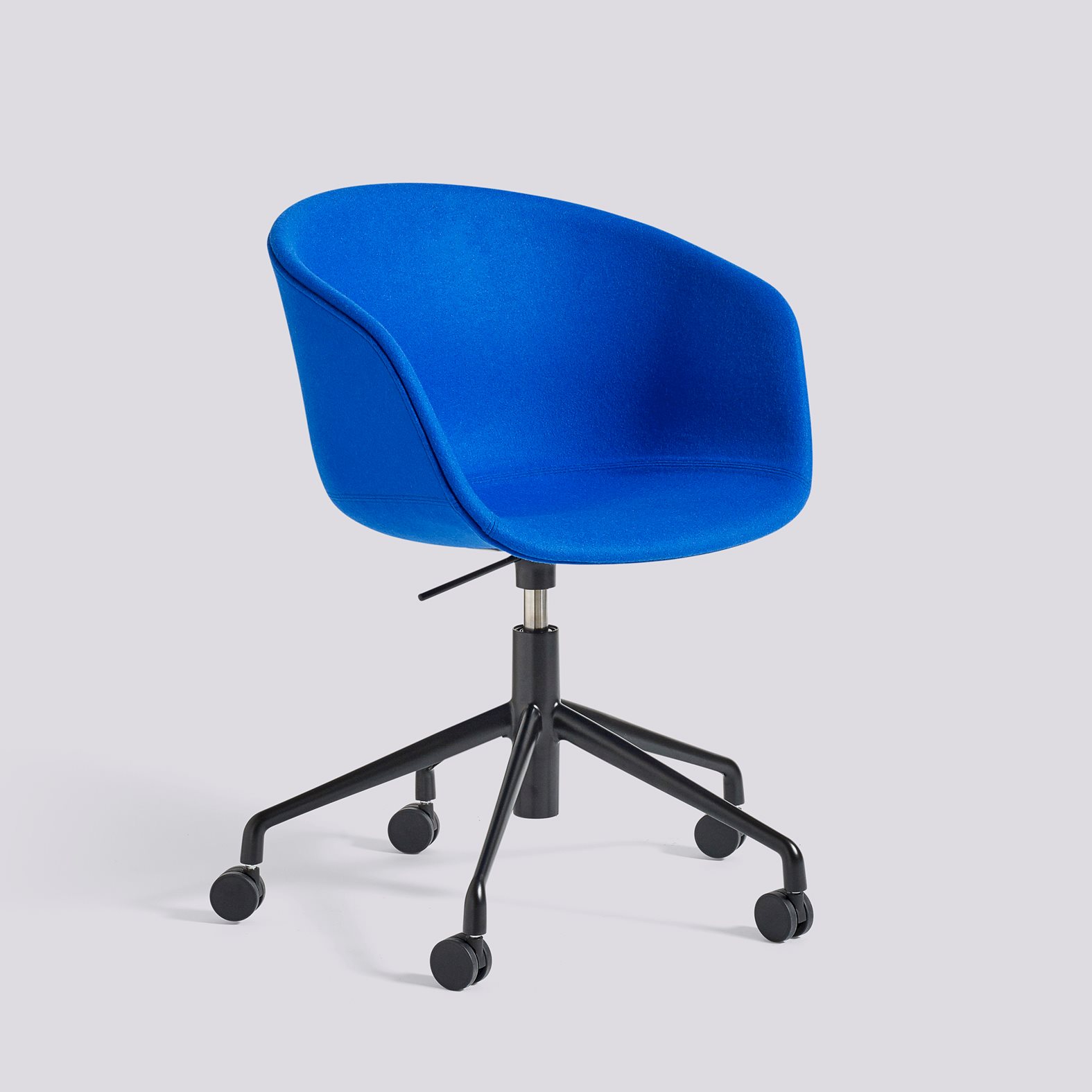 AAC53 Black powder coated aluminium 5 star swivel Gas lift Wheel base-Full upholstery-Divina-756