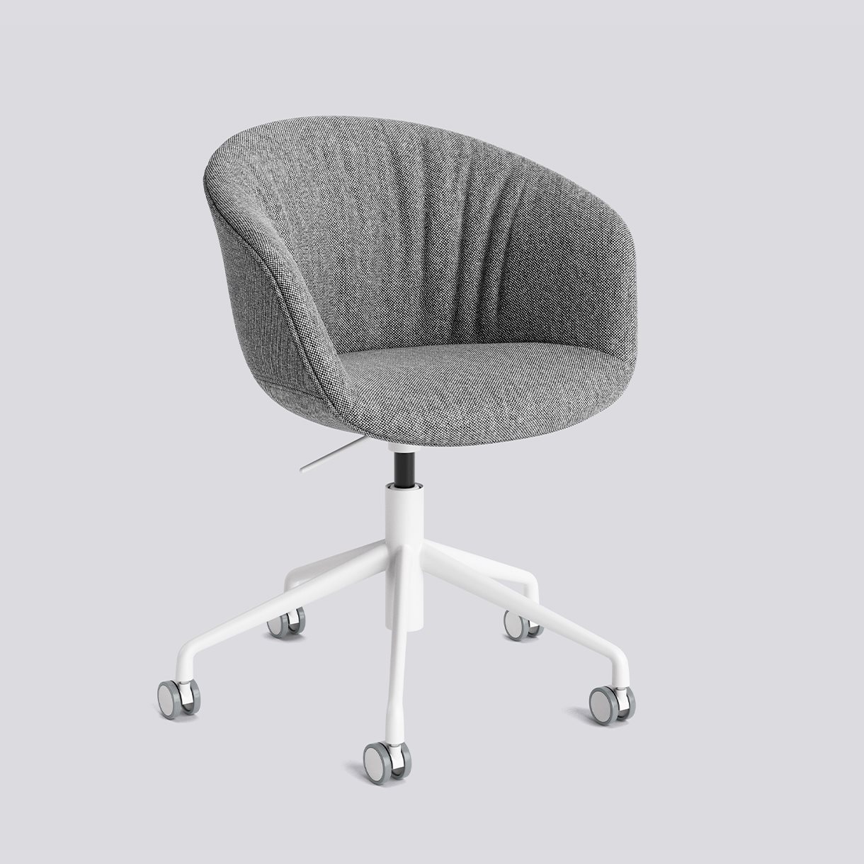 AAC53 White powder coated aluminium 5 star swivel Gas lift Wheel base-Soft Full upholstery-Hallingdal-166