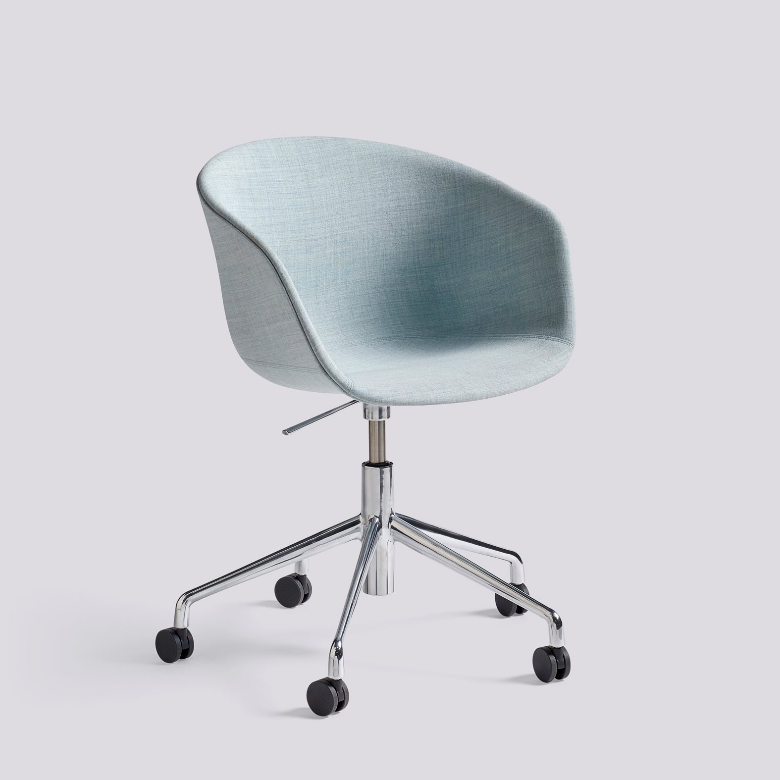 AAC53 Polished aluminium 5 star swivel Gas lift Wheel base-Full upholstery-Remix-823