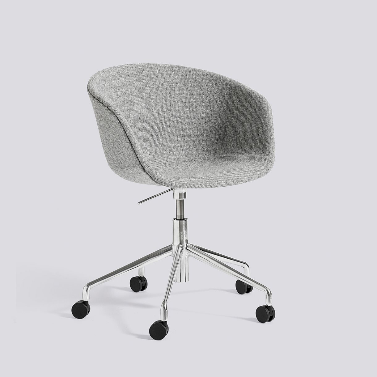 AAC53 Polished aluminium 5 star swivel Gas lift Wheel base-Full upholstery-Hallingdal-130