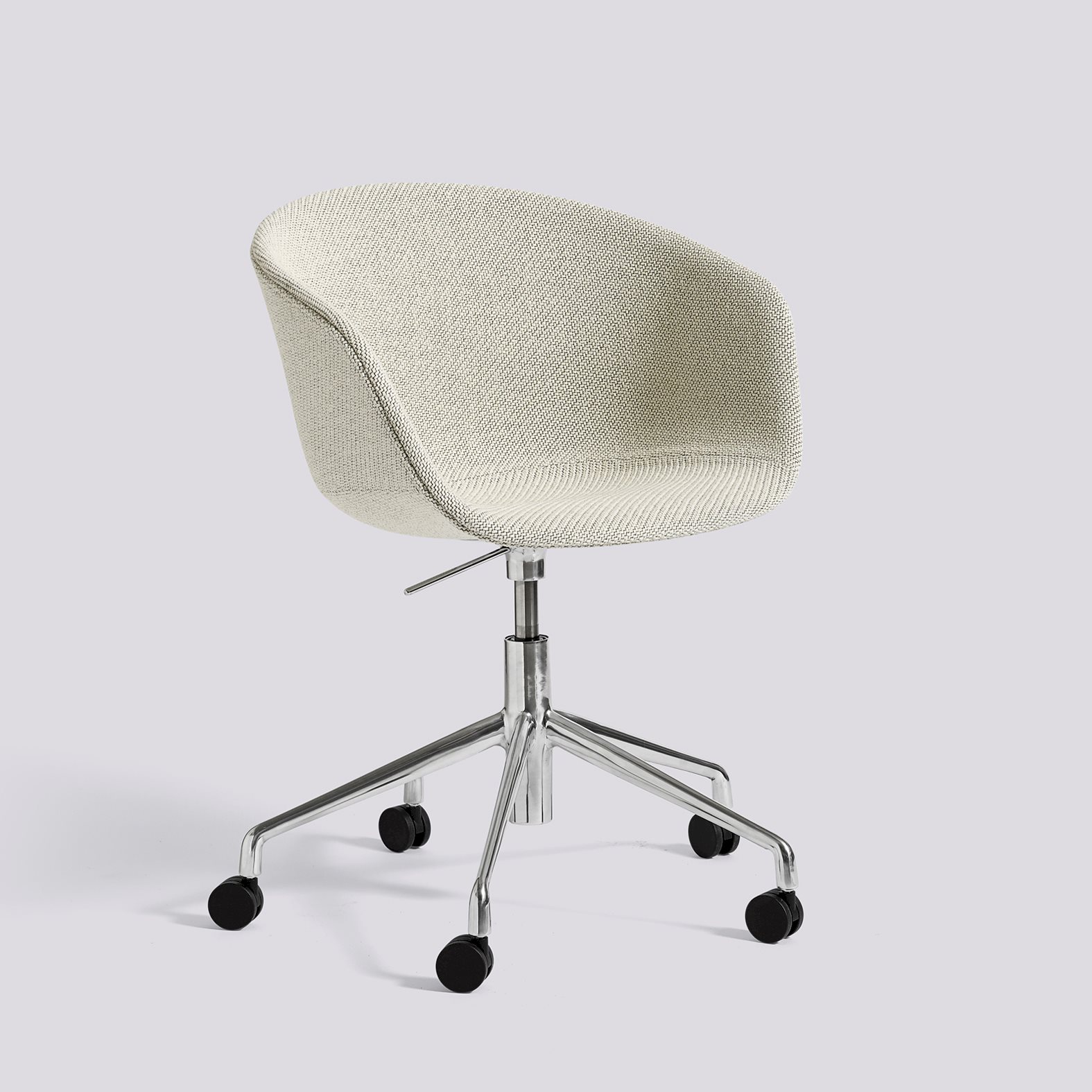 AAC53 Polished aluminium 5 star swivel Gas lift Wheel base-Full upholstery-Coda-100