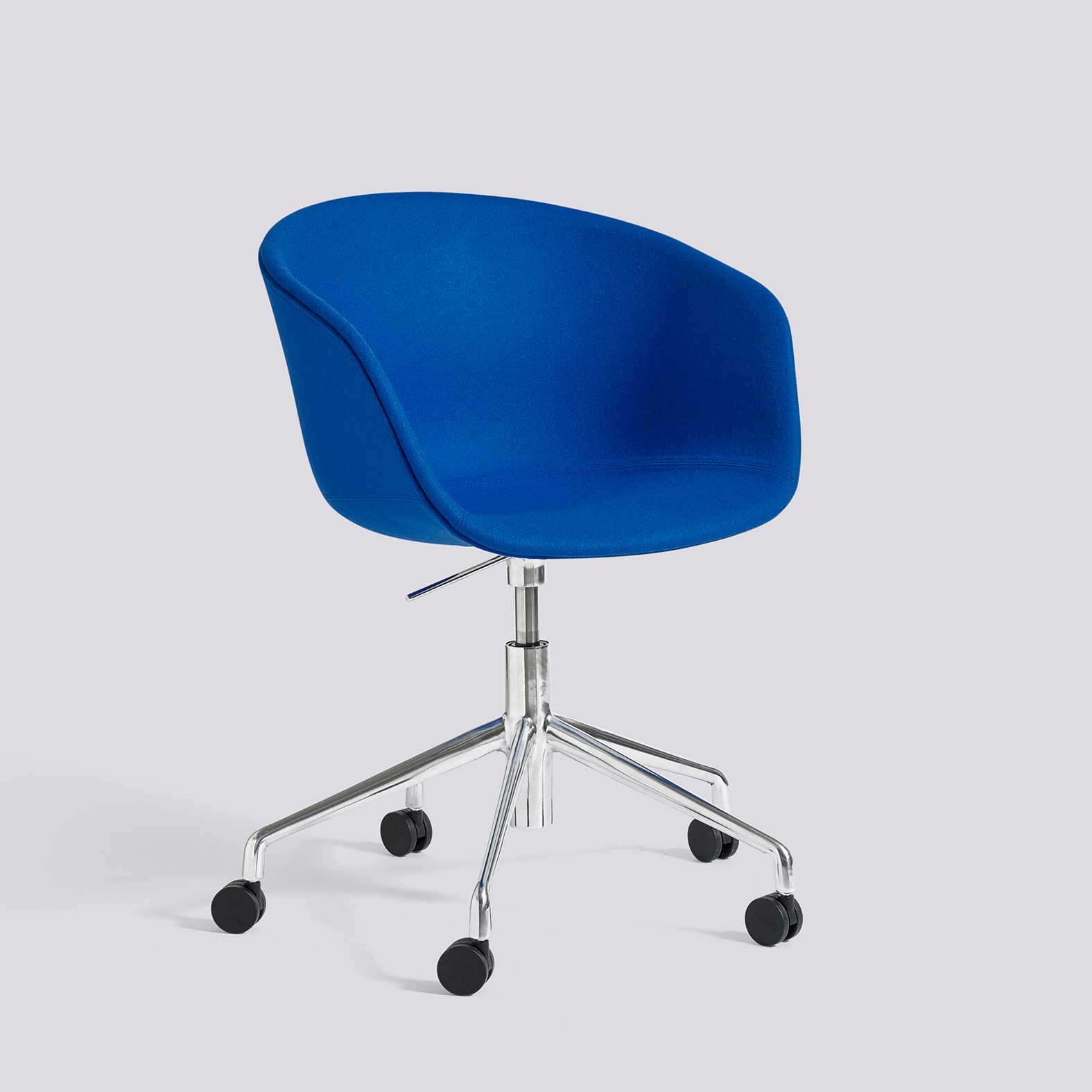 AAC53 Polished aluminium 5 star swivel Gas lift Wheel base-Full upholstery-Divina-756