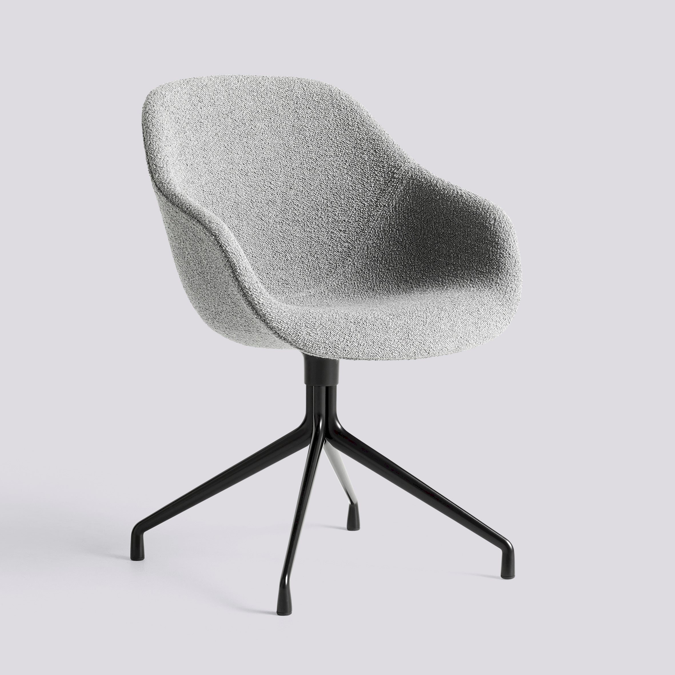 AAC121 Black powder coated aluminium 4 star swivel base Standard glider-Full upholstery-Flamiber-Grey C8