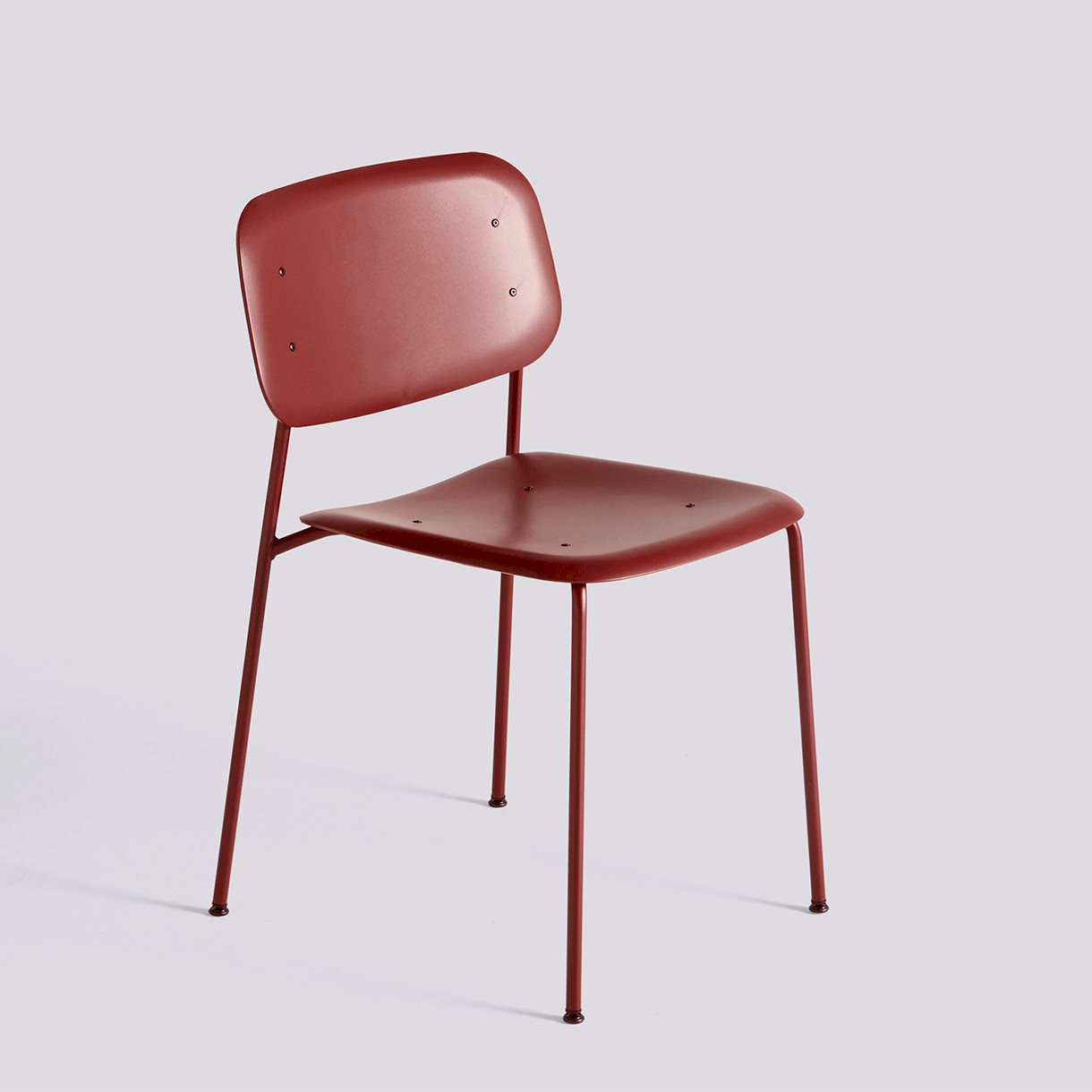 Soft Edge45 Fall red powder coated steel 4 leg base Standard glider-Fall red polypropylene seat/back-None-None
