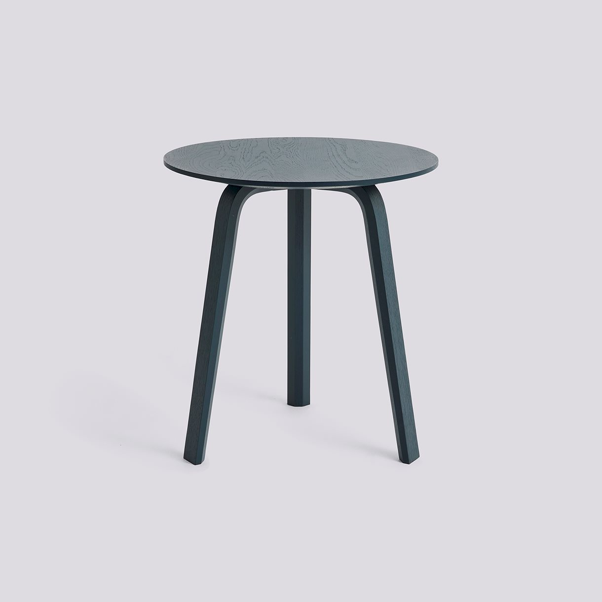 Bella Coffee-Ø45 x H49-Blue charcoal water-based lacquered solid oak tabletop and veneer legs
