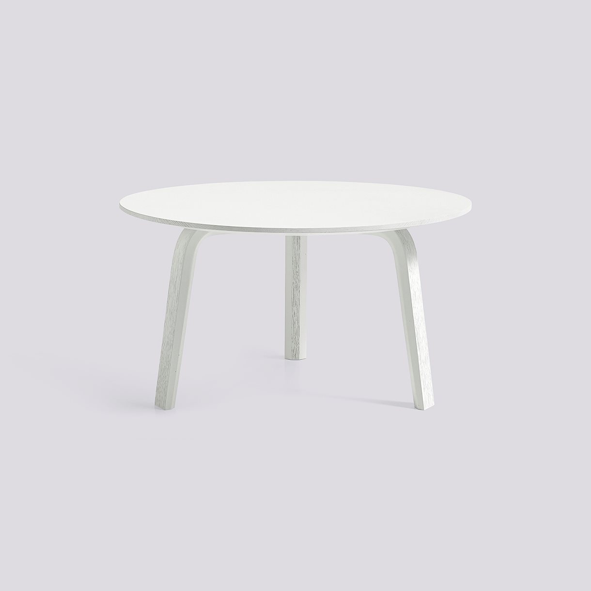 Bella Coffee-Ø60 x H32-White water-based lacquered solid oak tabletop and veneer legs