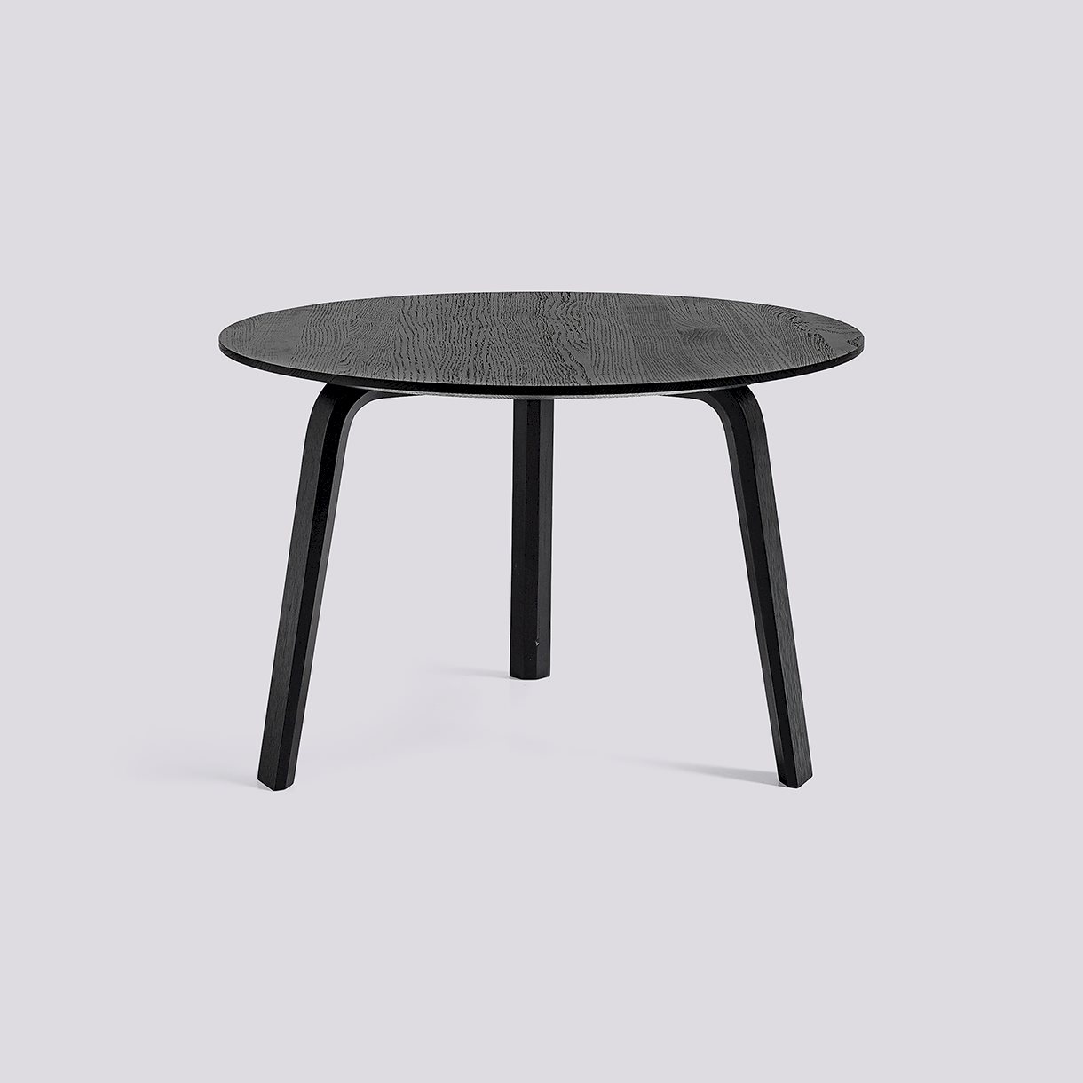 Bella Coffee-Ø60 x H39-Black water-based lacquered solid oak tabletop and veneer legs