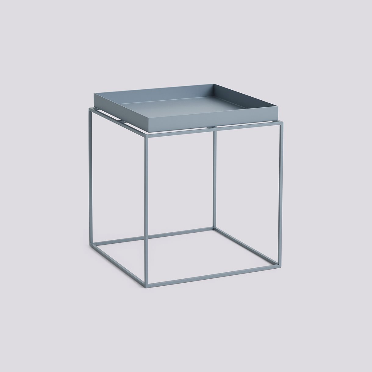 Tray Table Powder coated steel base-Medium L40 x W40 x H44-Pigeon blue powder coated steel