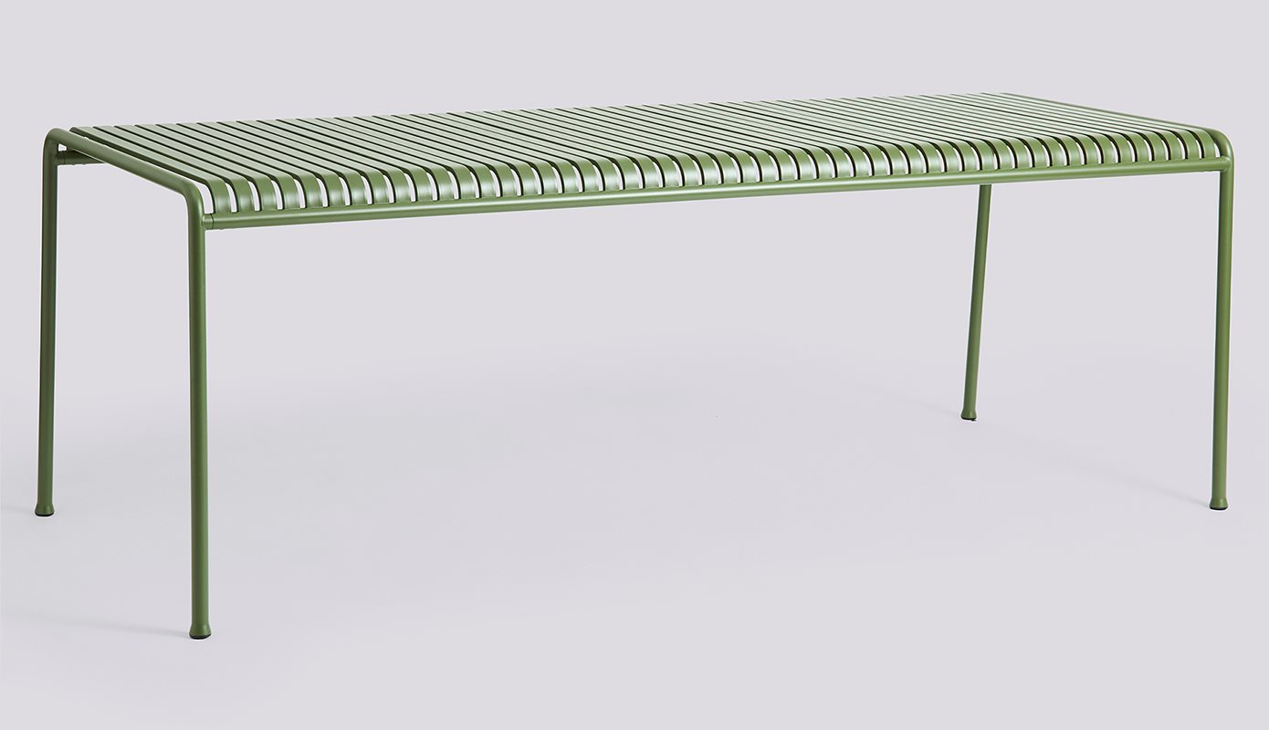 Palissade Table-L220 x W90 x H75 4 legs-Olive powder coated steel