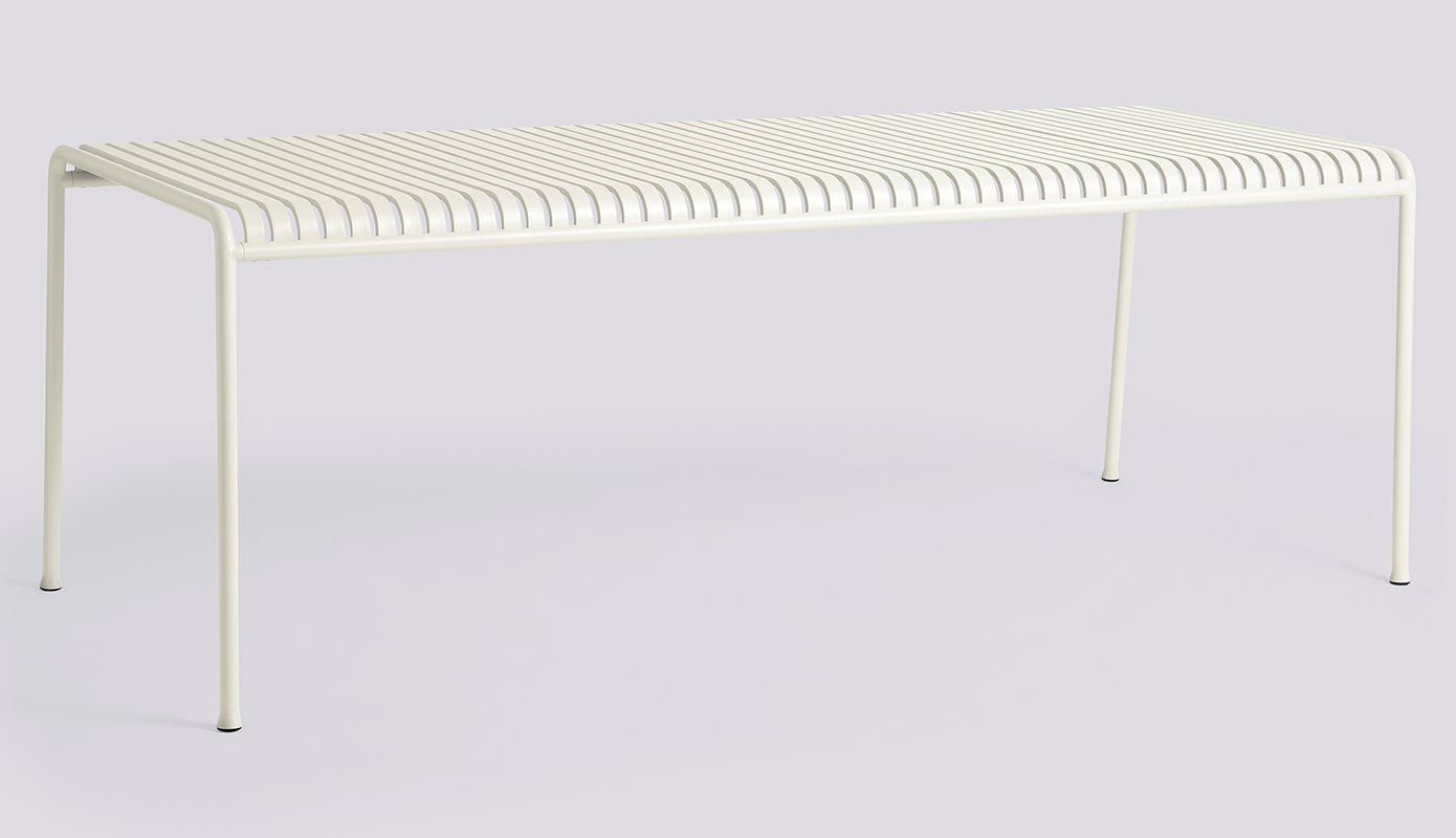 Palissade Table-L220 x W90 x H75 4 legs-Cream white powder coated steel