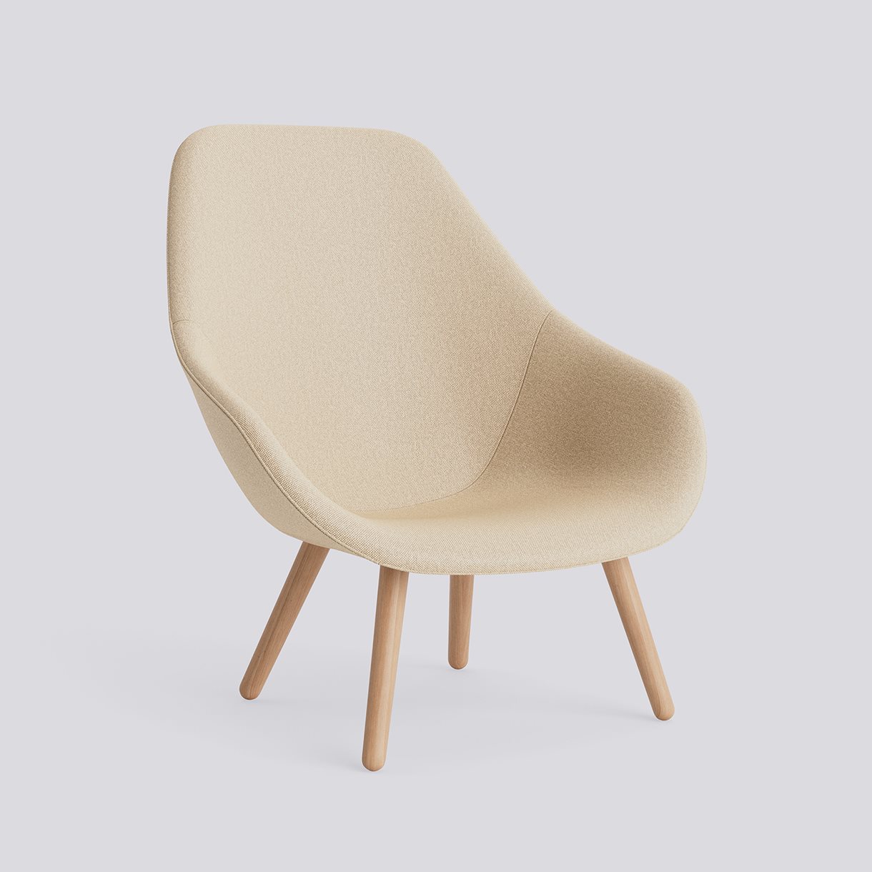 AAL92 Water-based lacquered solid oak 4 leg base-Full upholstery-Hallingdal-220