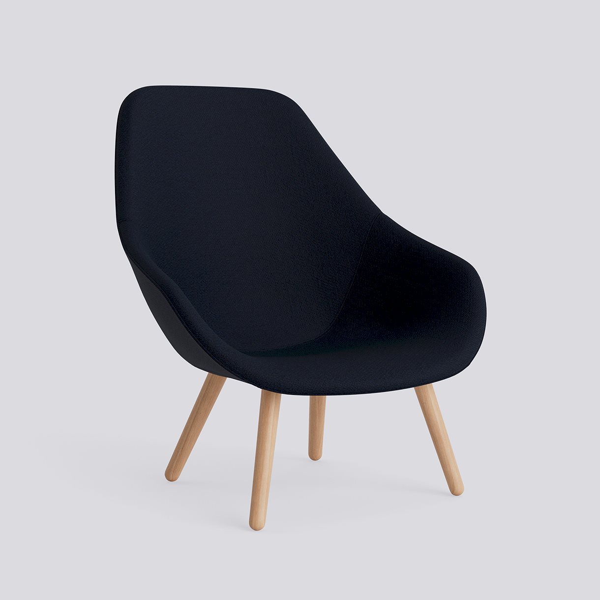 AAL92 Water-based lacquered solid oak 4 leg base-Full upholstery-Maglia-Blue black