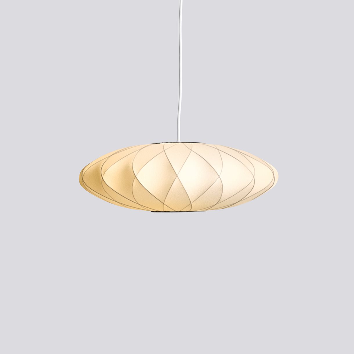 Nelson Saucer Crisscross Bubble Pendant-Small-Off white