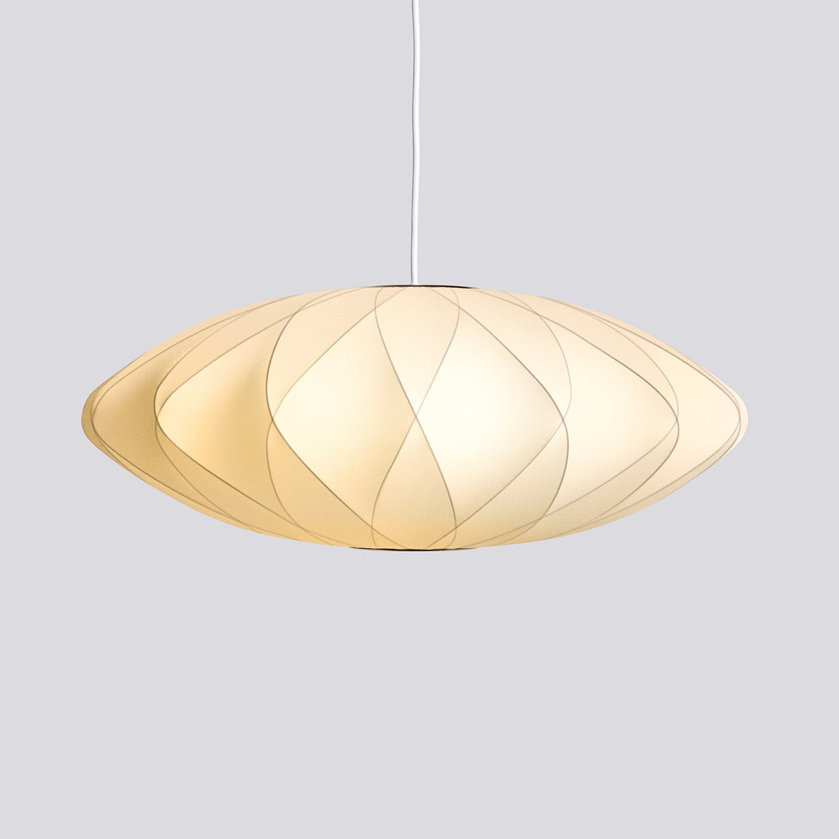 Nelson Saucer Crisscross Bubble Pendant-Medium-Off white