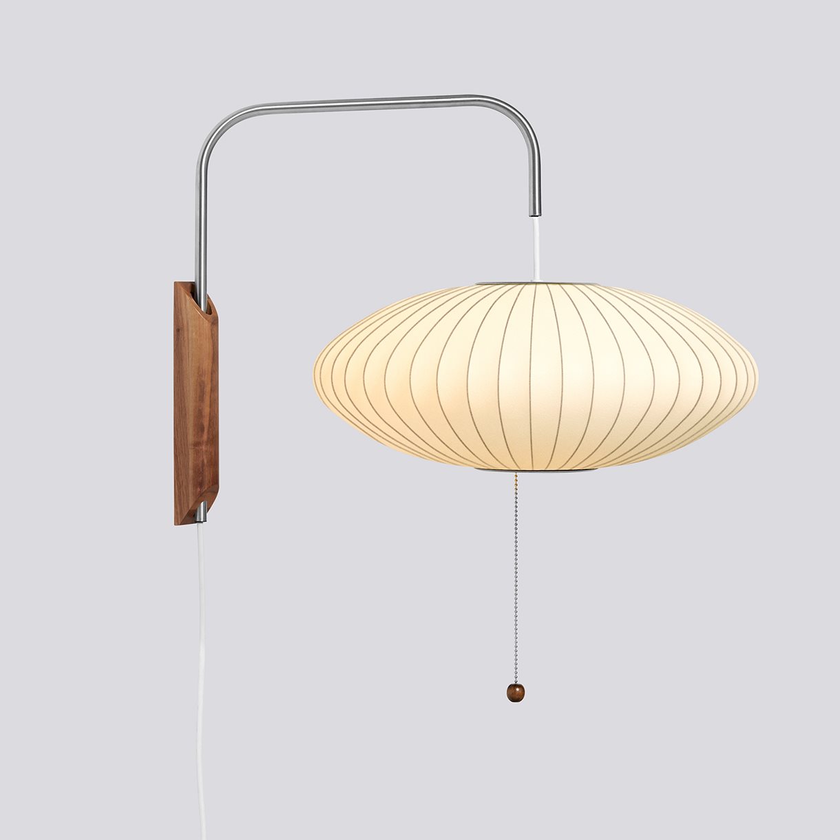 Nelson Saucer Wall Sconce Cabled-Small-Off white