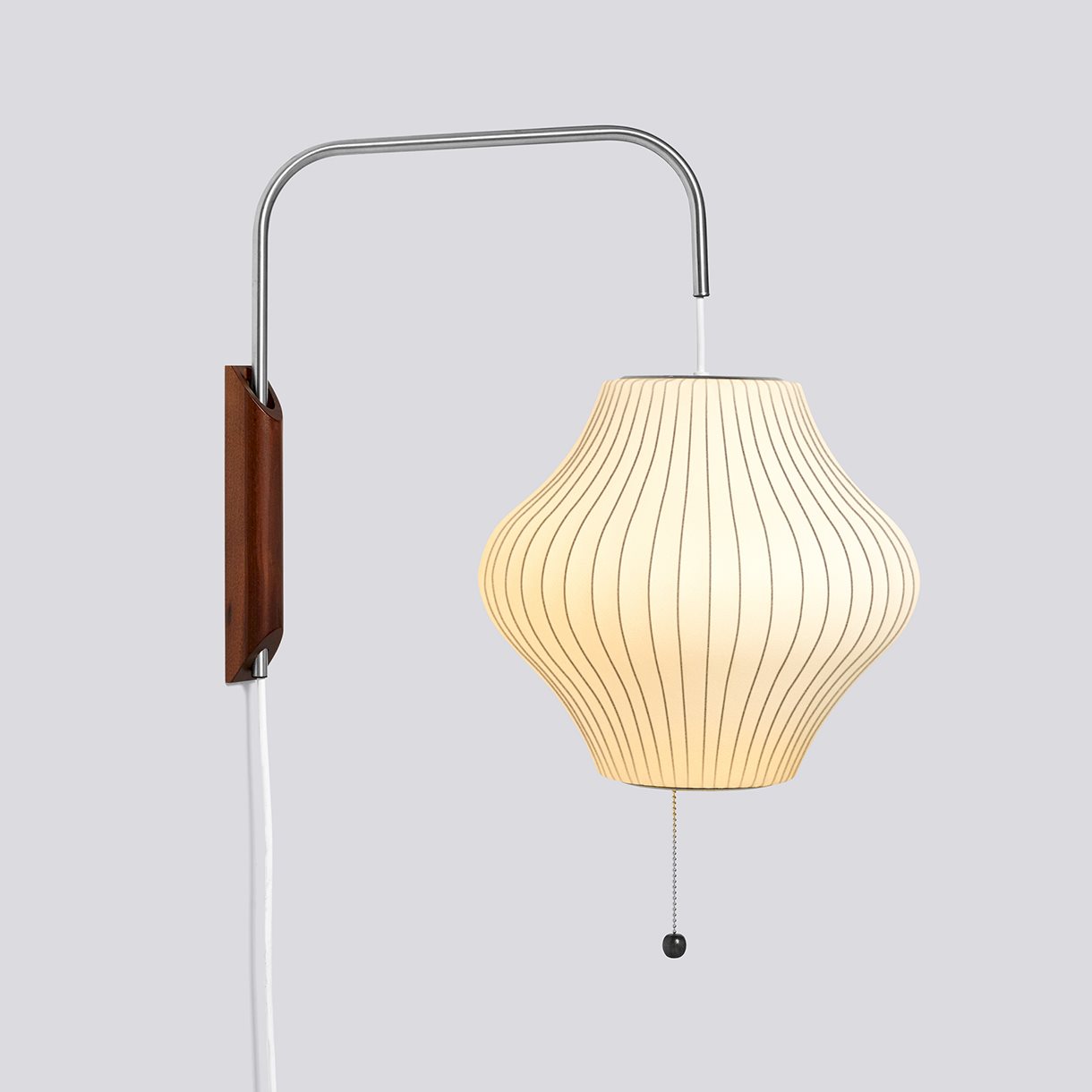 Nelson Pear Wall Sconce Cabled-Small-Off white