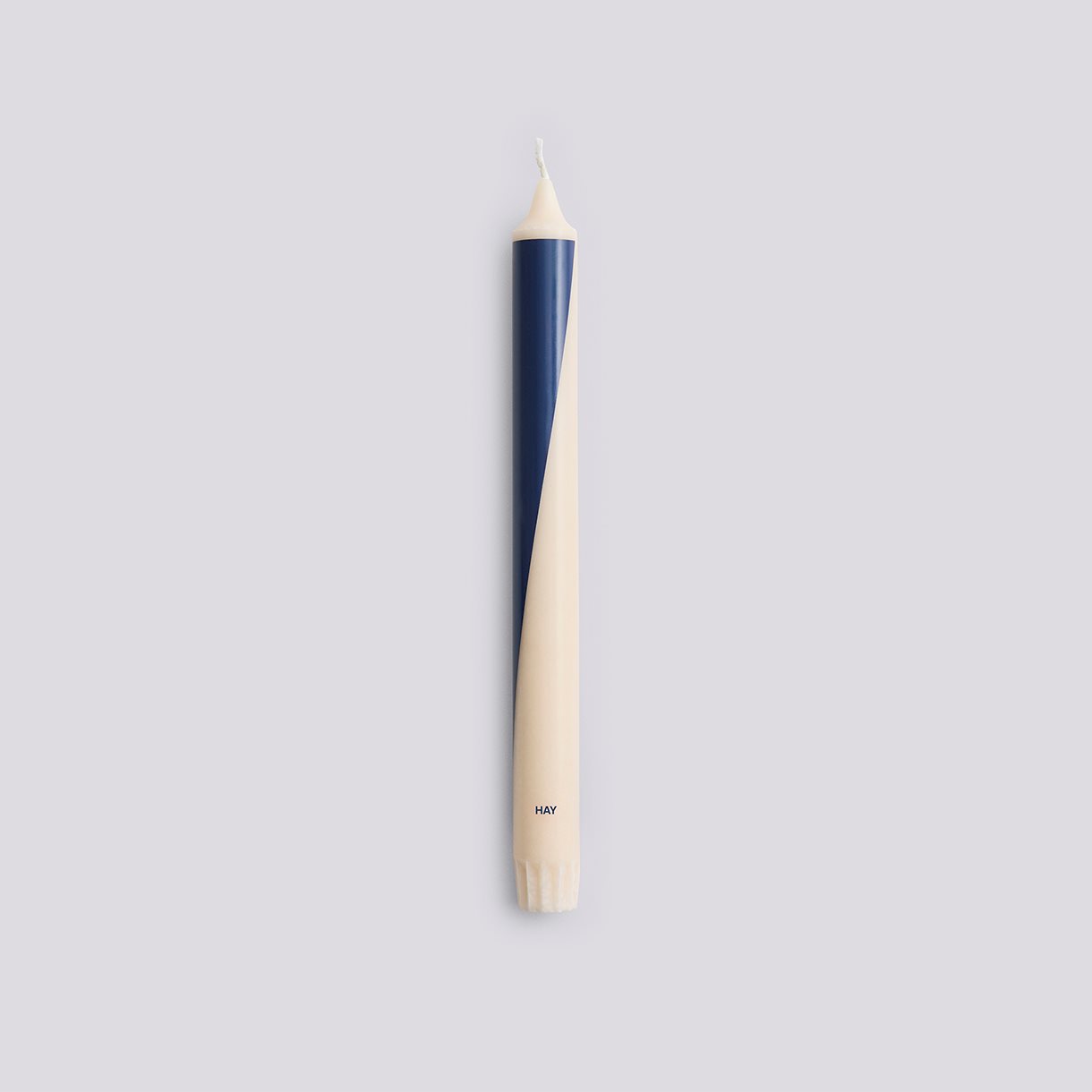 Pattern Candle-Off-white with blue swirl