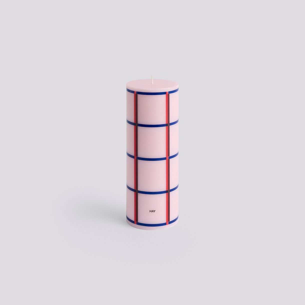 Column Candle-Medium-Light pink, red, bordeaux and dark blue