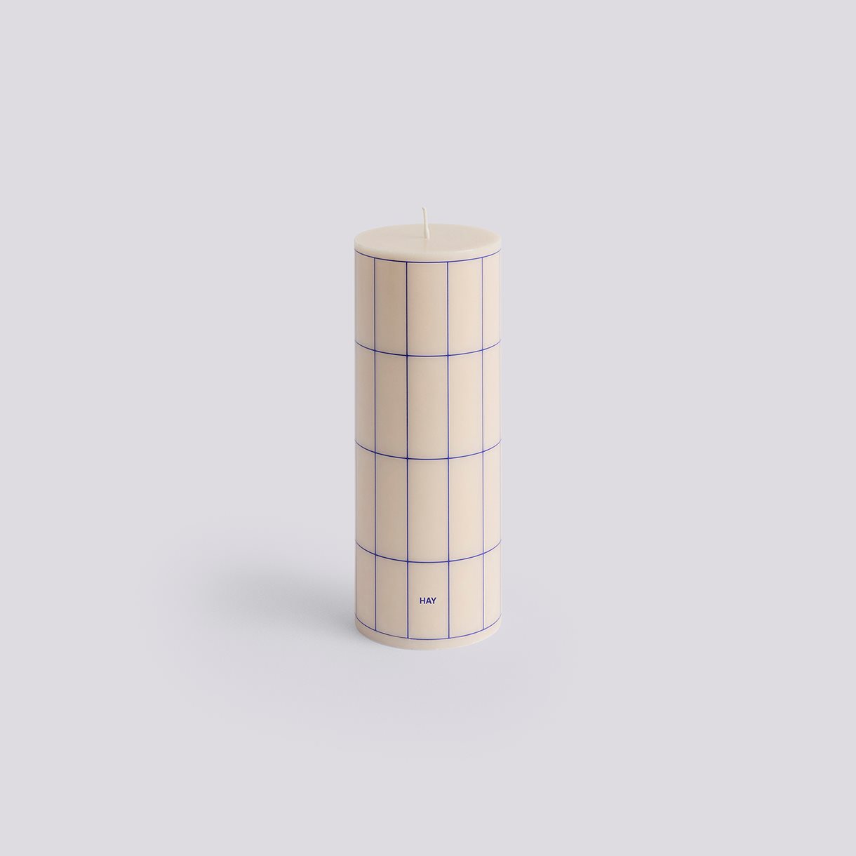 Column Candle-Medium-Off-white with blue grid check