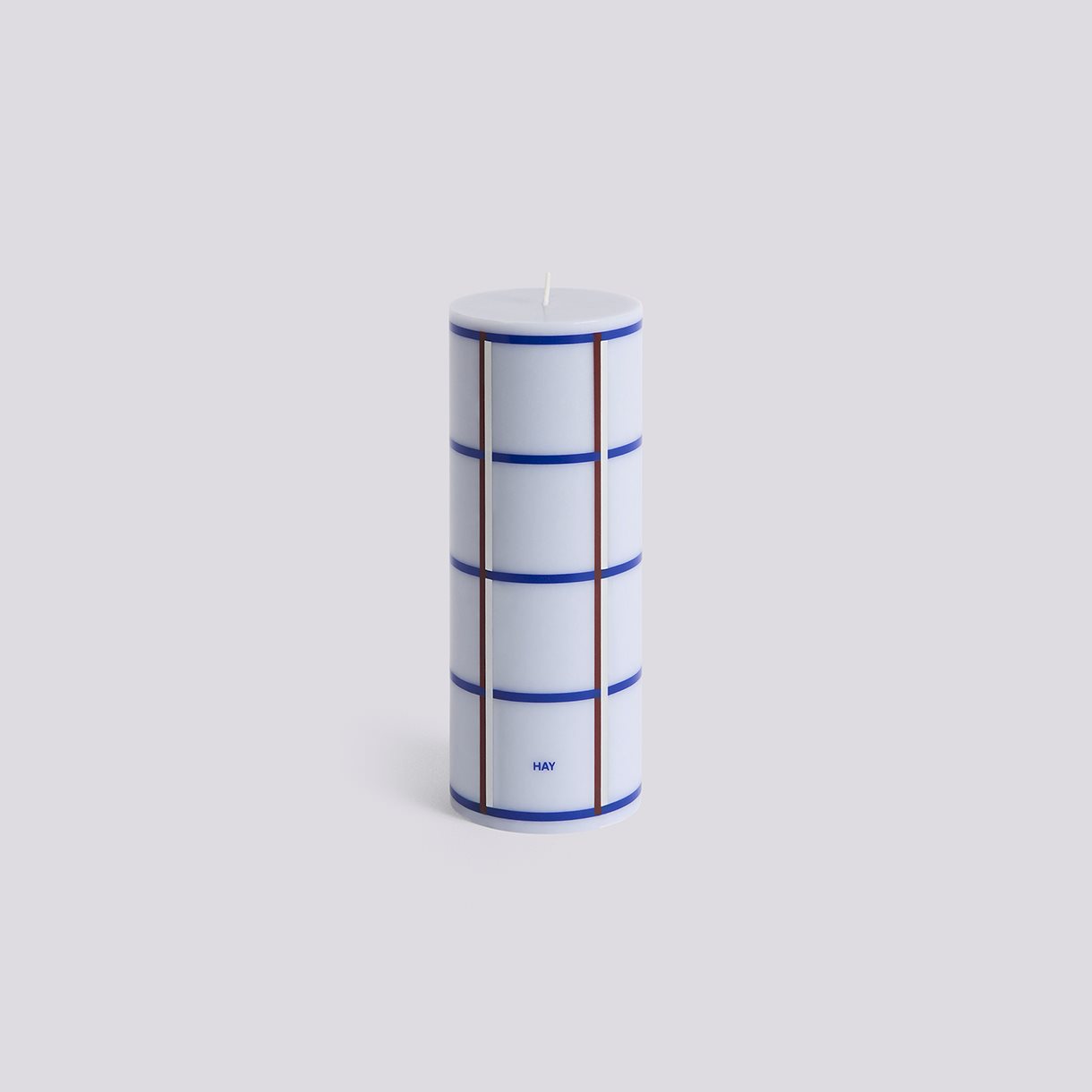 Column Candle-Medium-Light blue, blue, bordeaux and silver
