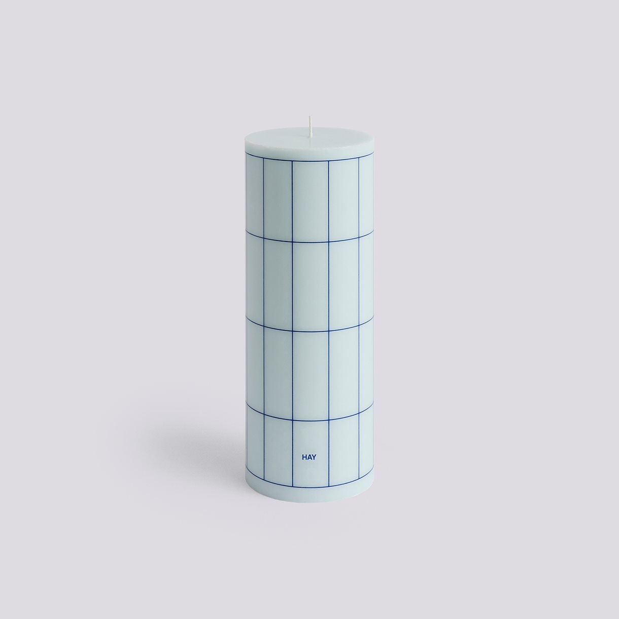 Column Candle-Large-Light blue with blue grid check