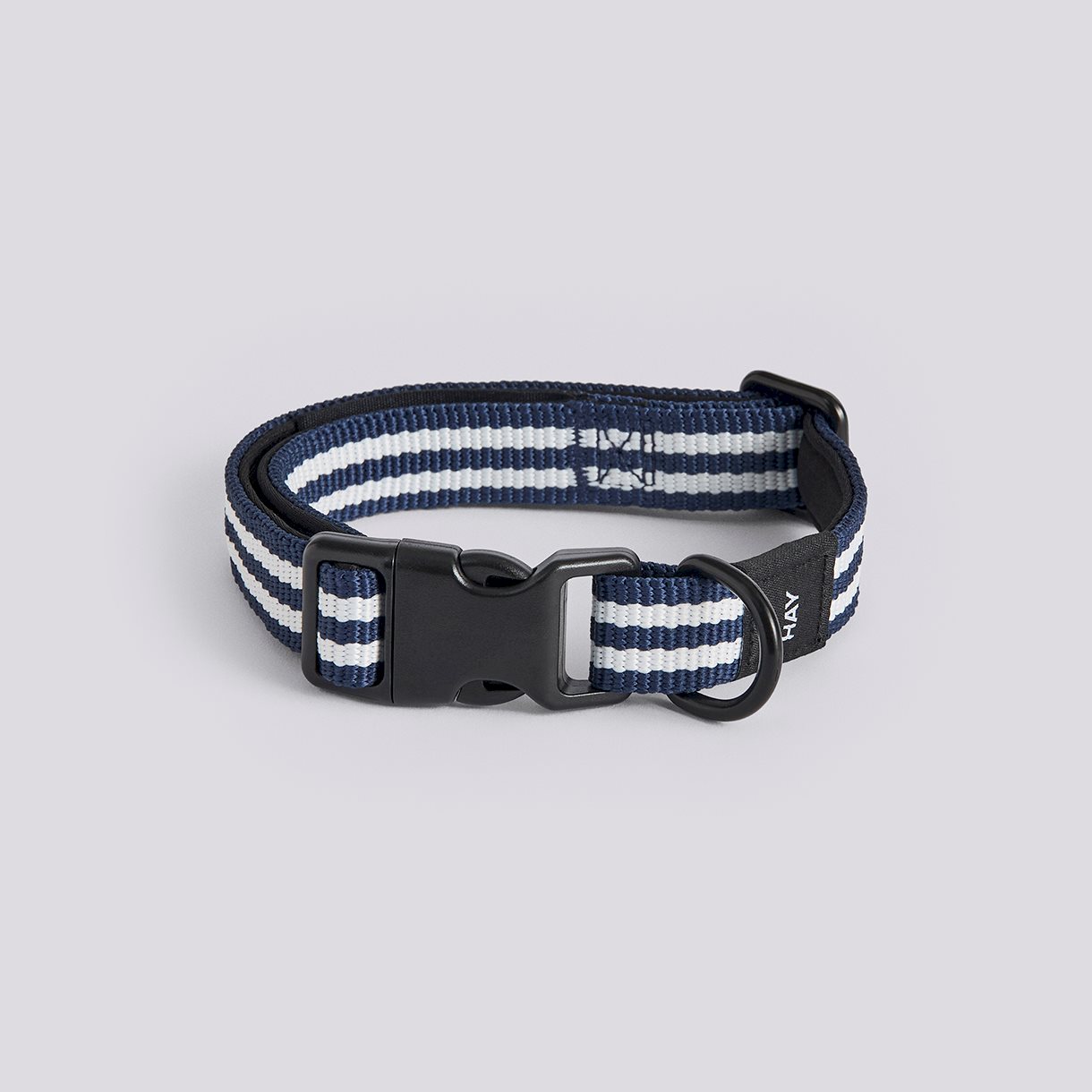 HAY Dogs Collar Flat-S/M-Blue and white stripe