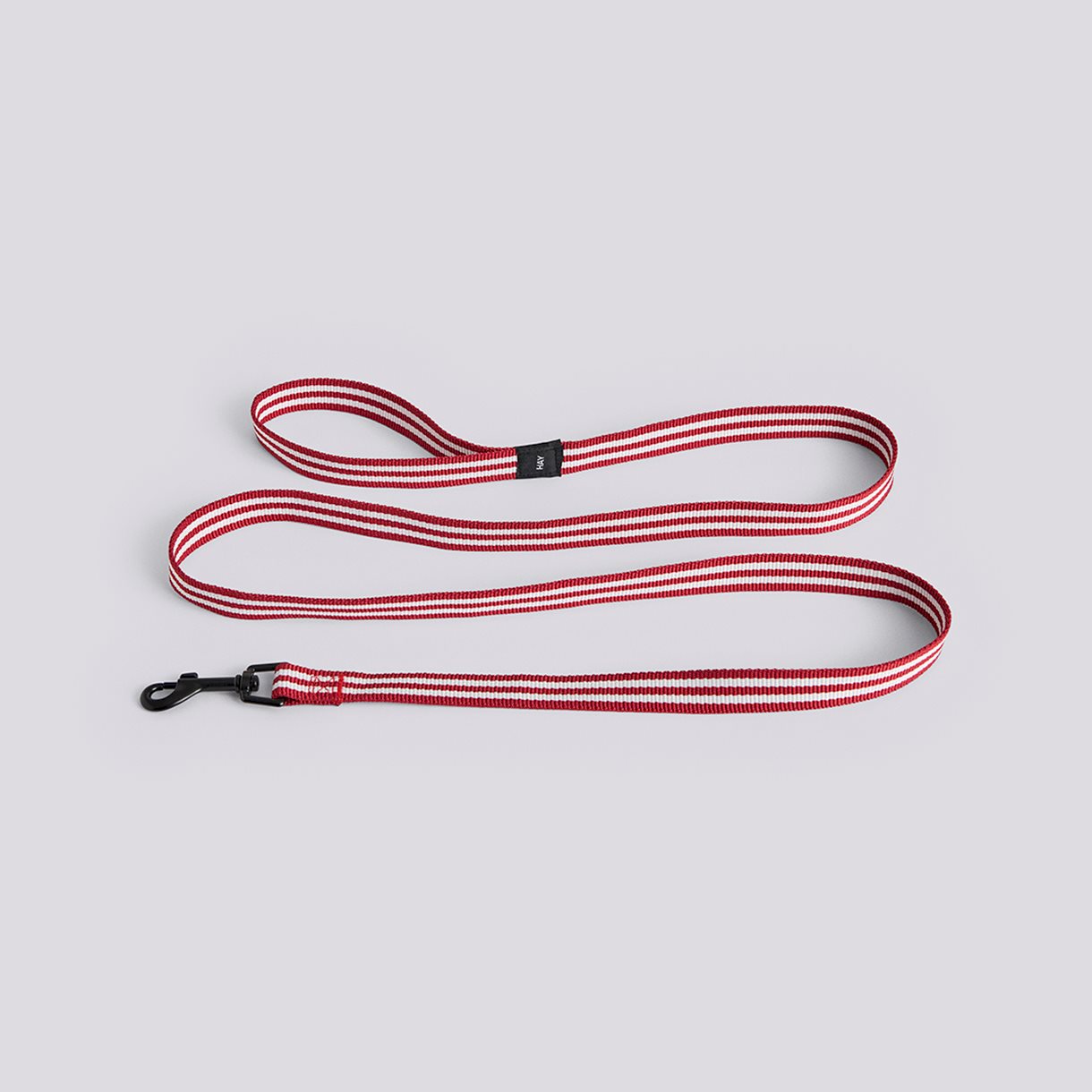 HAY Dogs Leash-Flat S/M-Red and white stripe