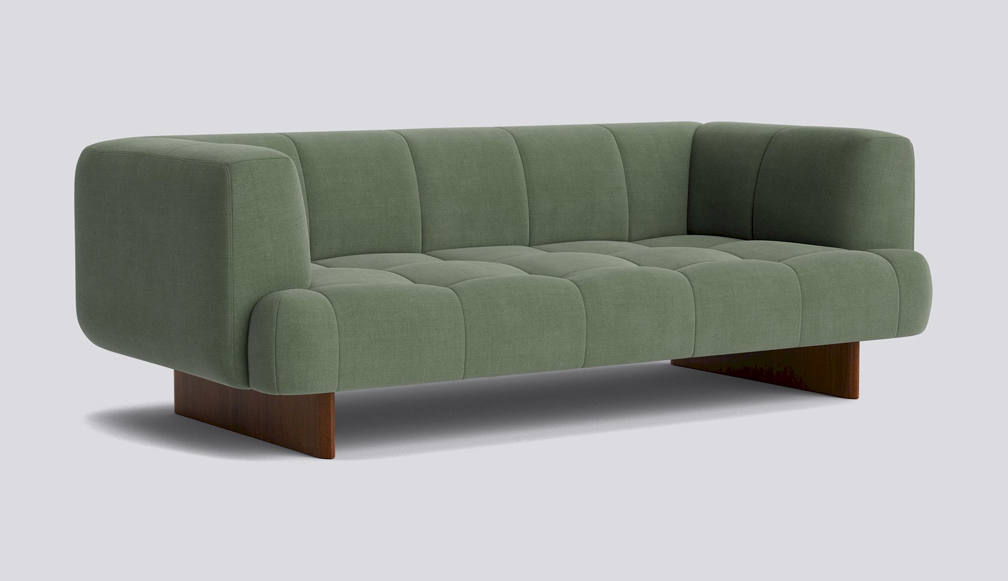Quilton Lift 2 seater Water-based lacquered walnut base-Full upholstery-Linara-100