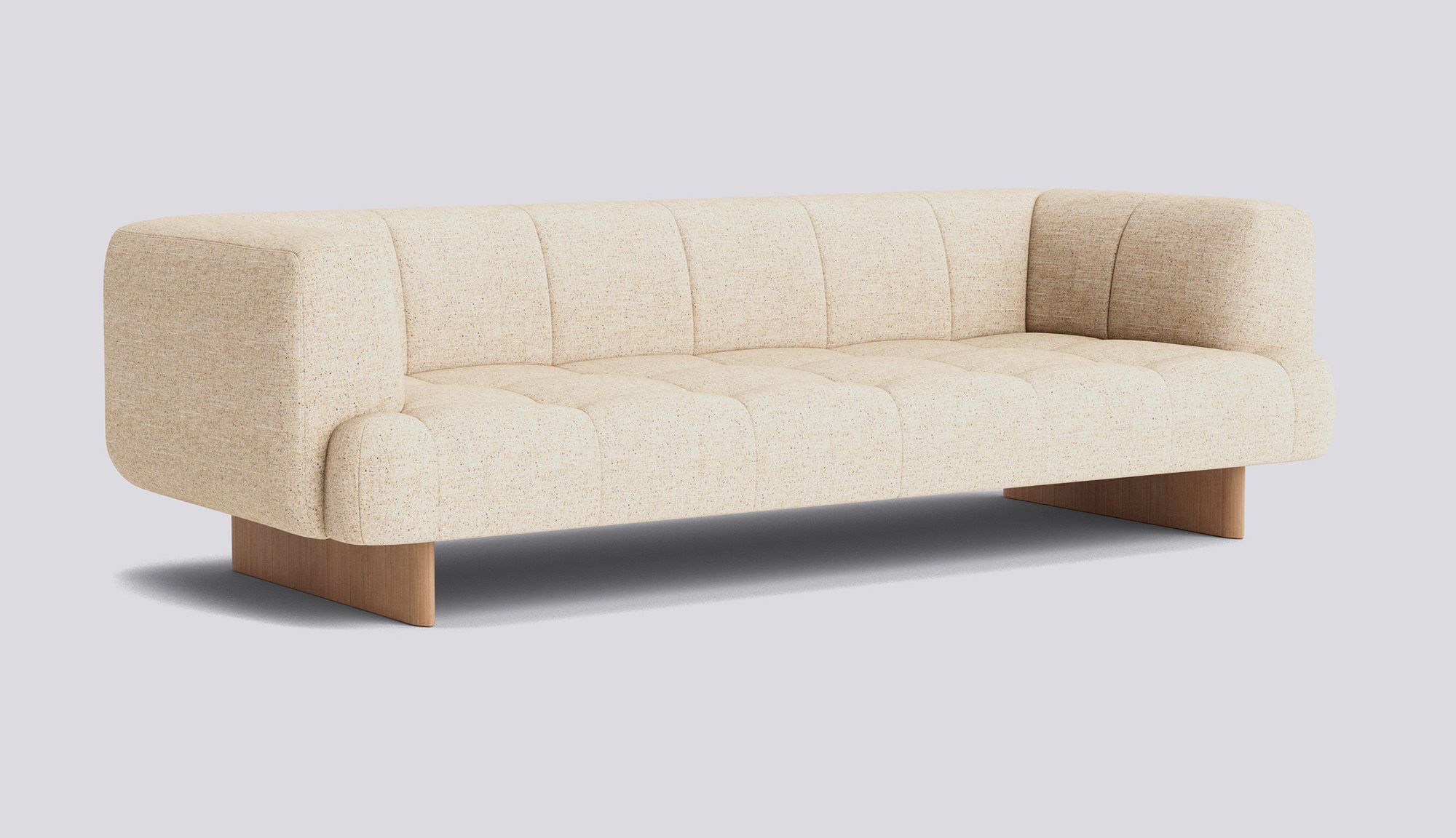 Quilton Lift 3 seater Water-based lacquered oak base-Full upholstery-Bolgheri-LGG60