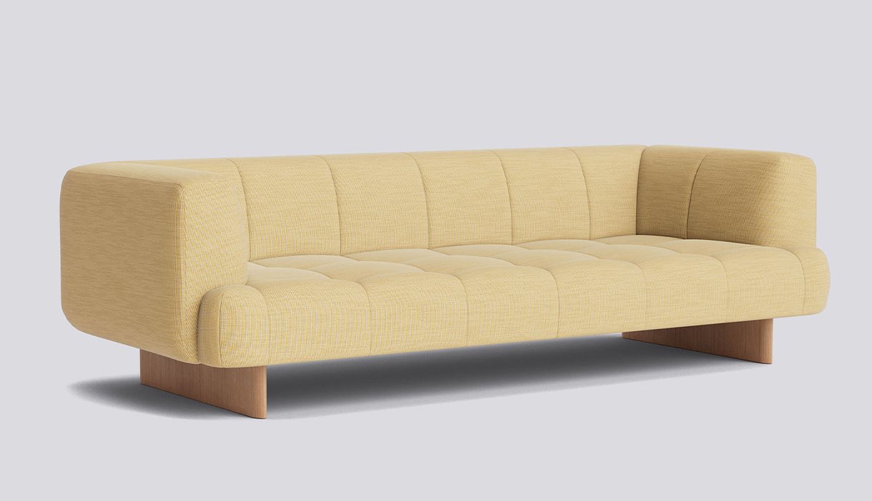 Quilton Lift 3 seater Water-based lacquered oak base-Full upholstery-Yuma-833