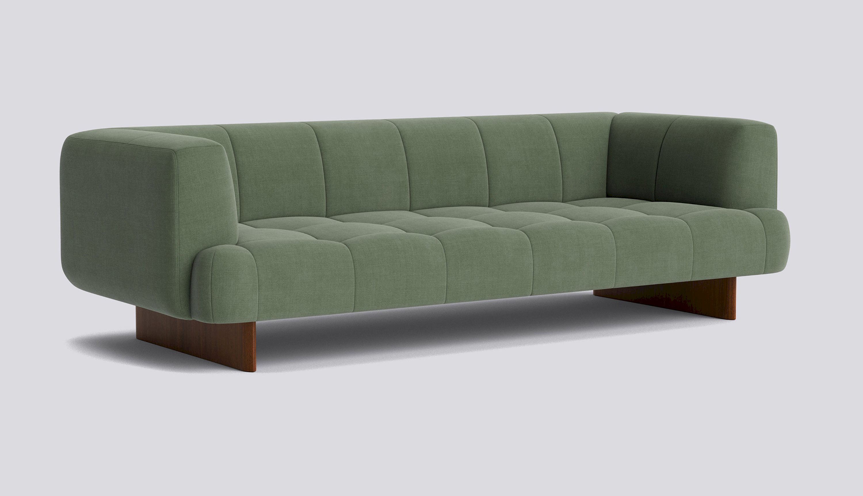 Quilton Lift 3 seater Water-based lacquered walnut base-Full upholstery-Linara-100