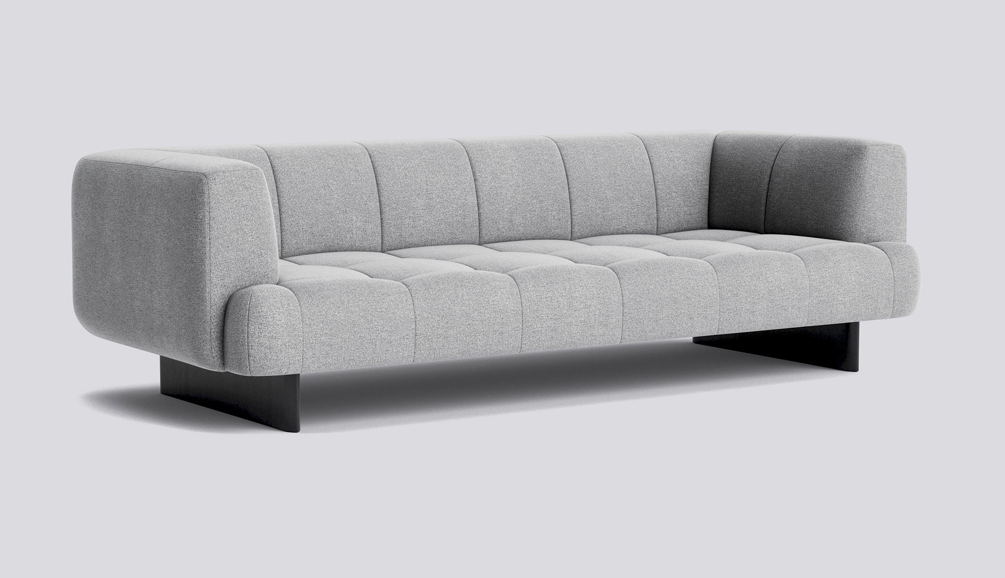 Quilton Lift 3 seater Black water-based lacquered oak base-Full upholstery-Hallingdal-130