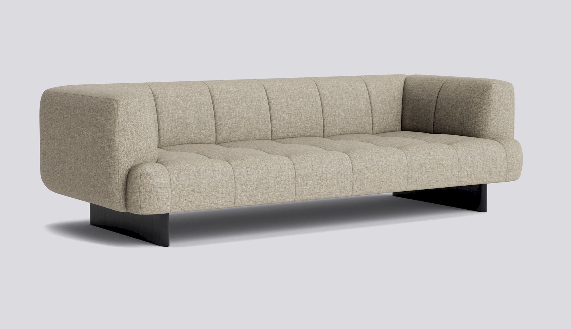 Quilton Lift 3 seater Black water-based lacquered oak base-Full upholstery-Tadao-720