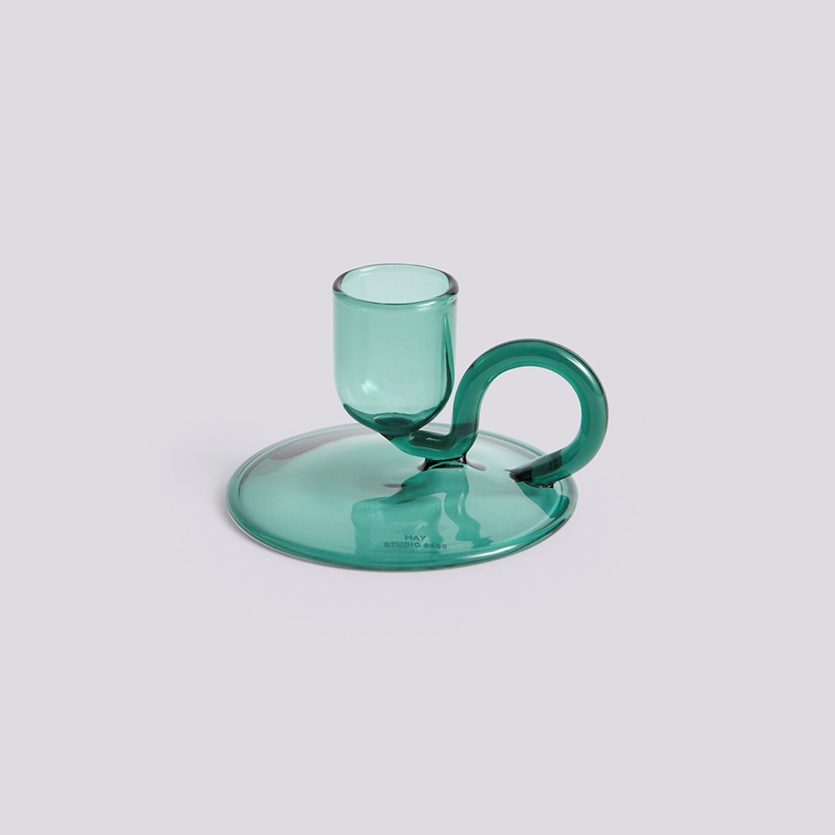 Tiny Candleholder-Curved-Aqua