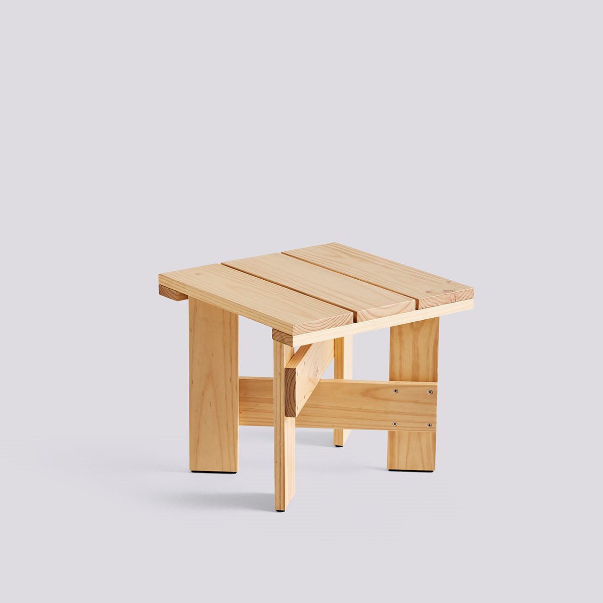 Crate Low Table-L45 x W45 x H40-Water-based lacquered pinewood