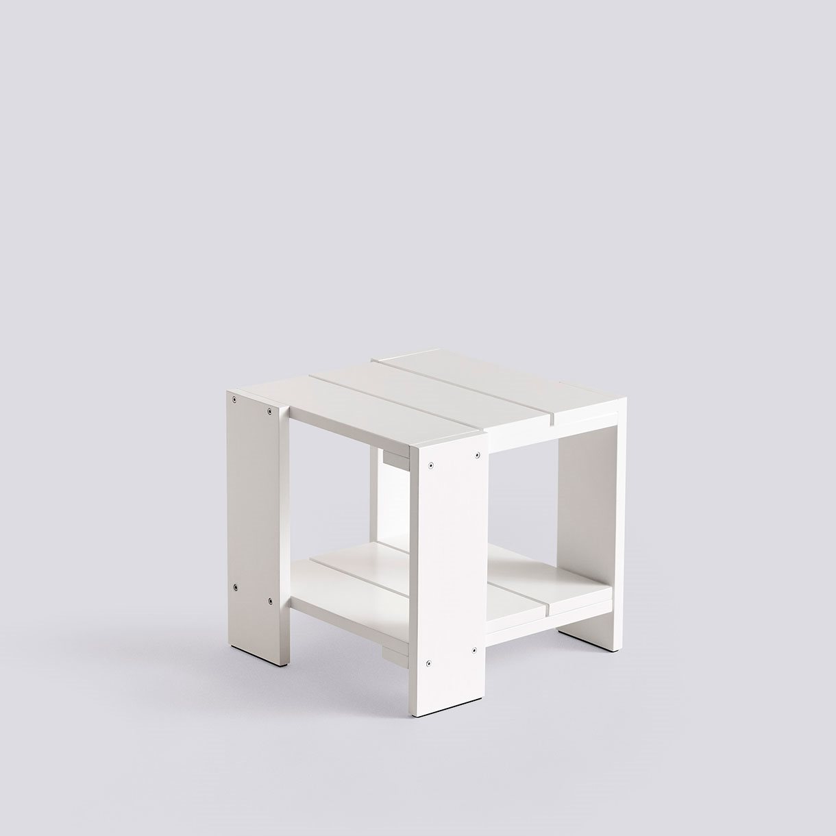 Crate Side Table-L49,5 x W49,5 x H45-White lacquered pinewood
