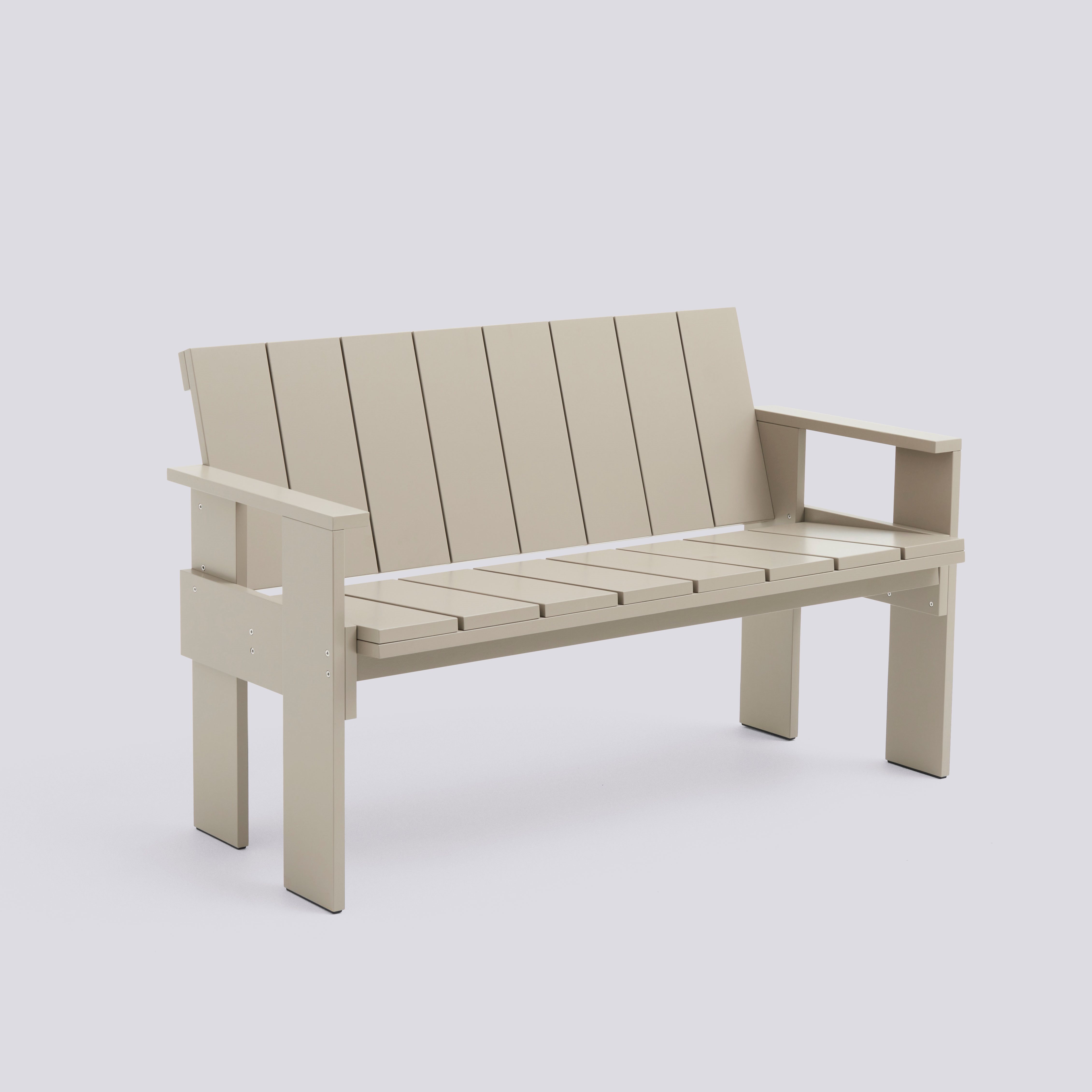 Crate Dining Bench-London fog water-based lacquered pinewood